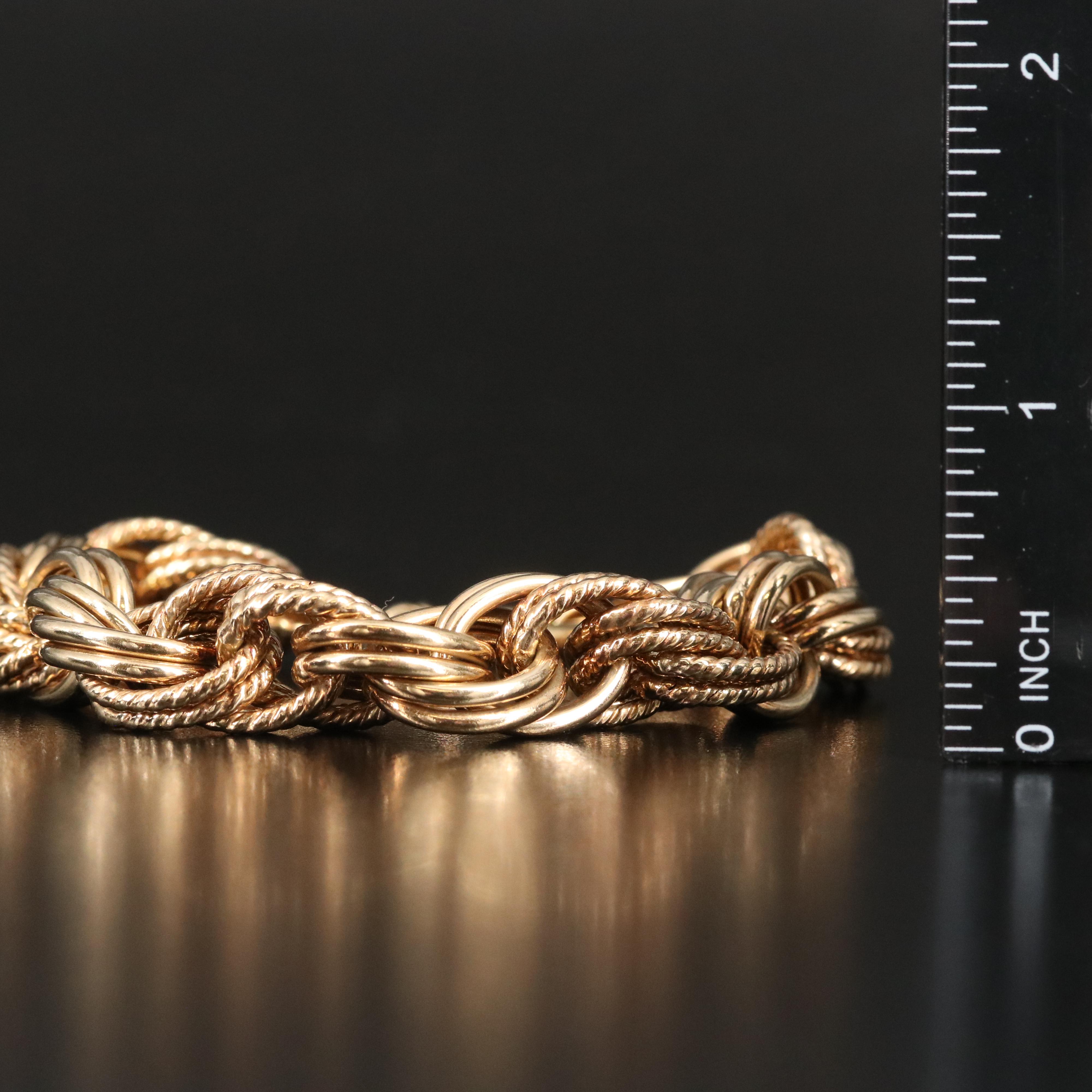14K Fancy Rope Chain Bracelet