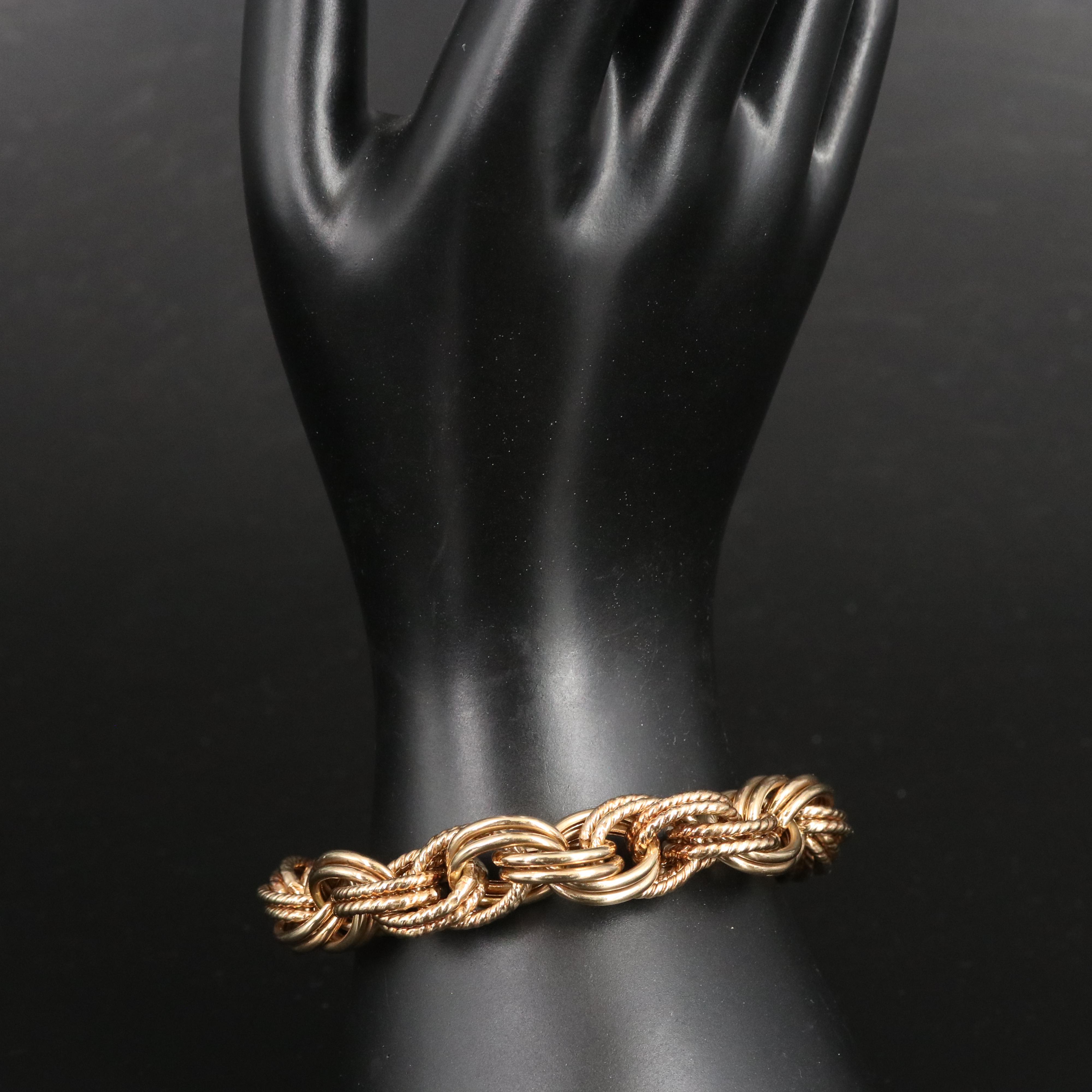 14K Fancy Rope Chain Bracelet