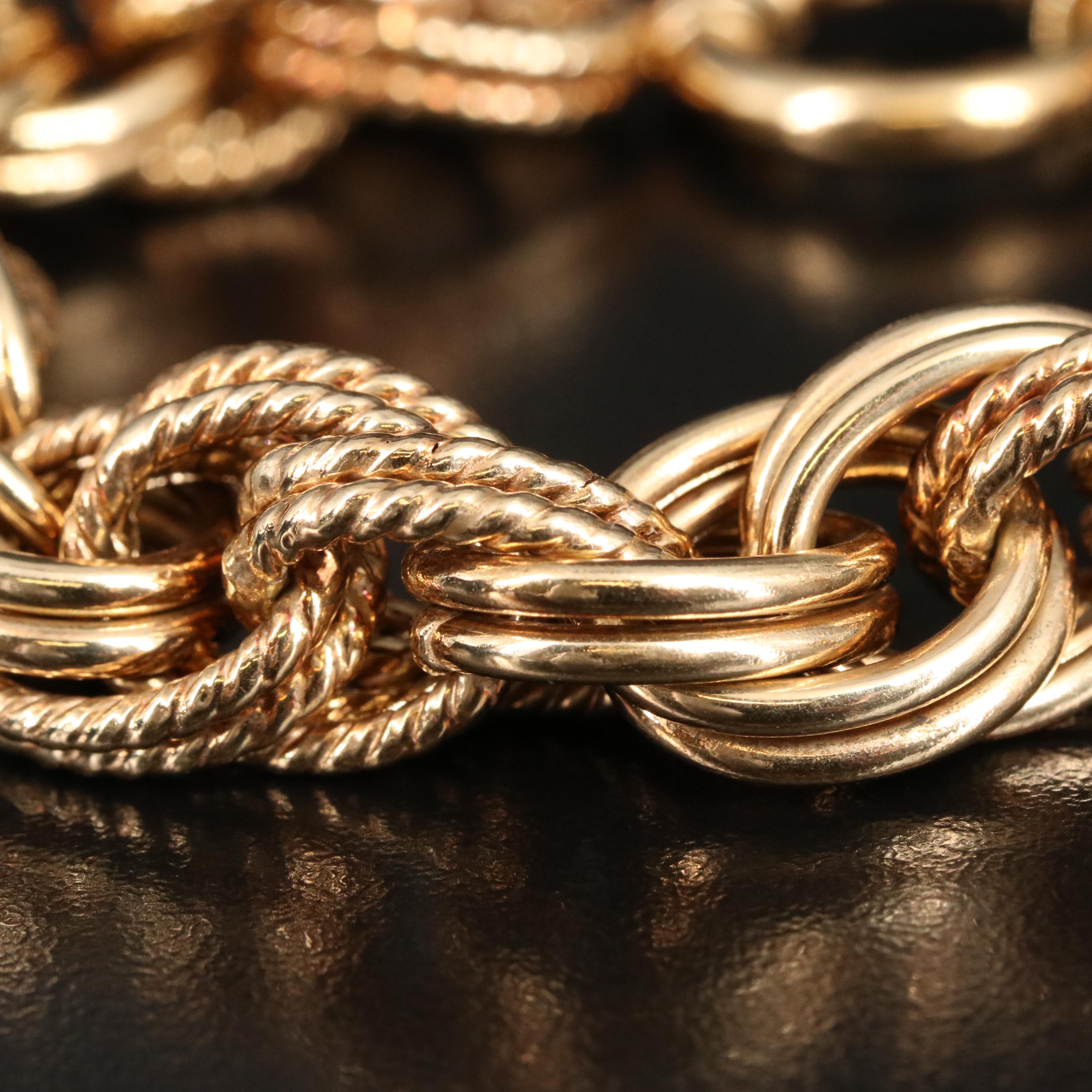 14K Fancy Rope Chain Bracelet