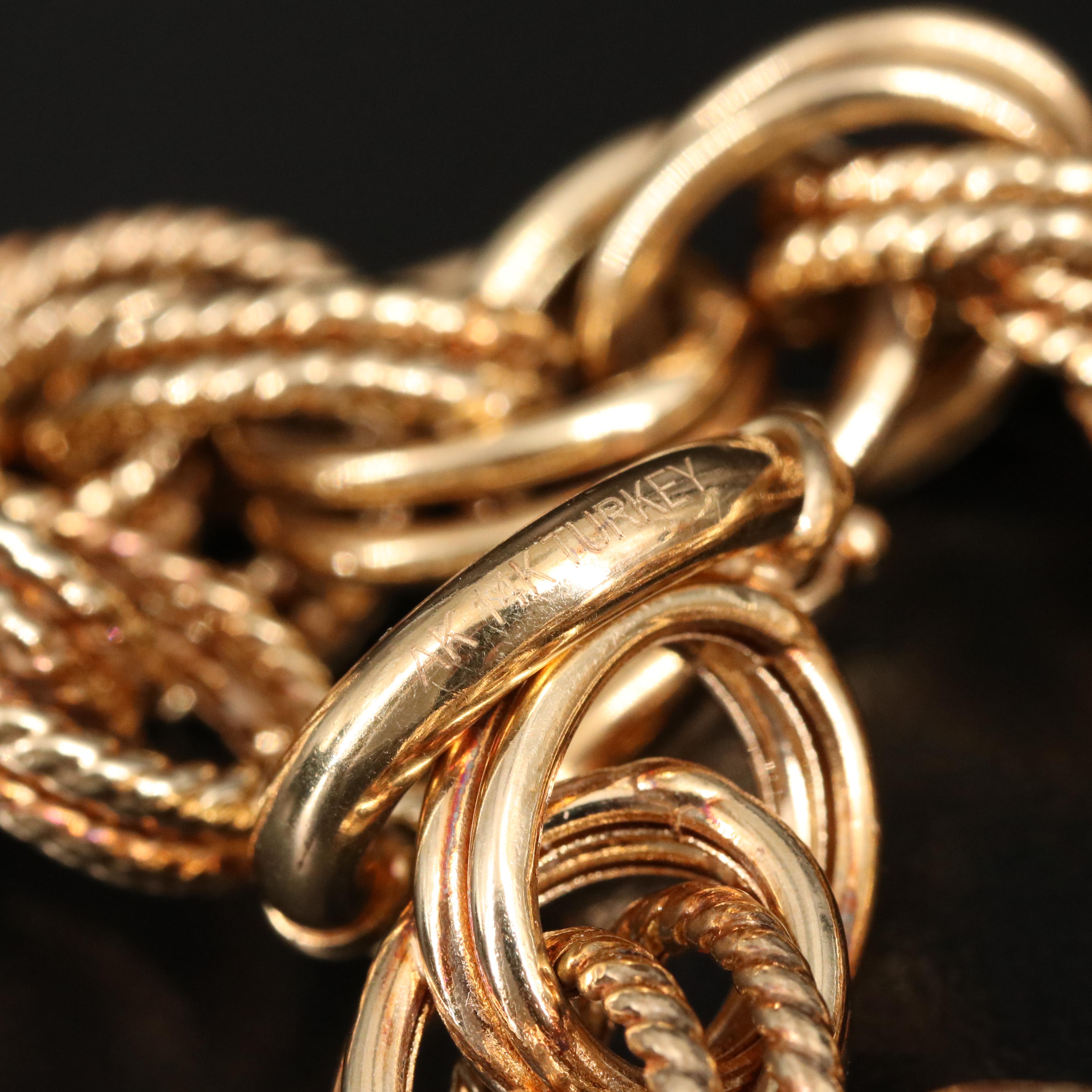 14K Fancy Rope Chain Bracelet