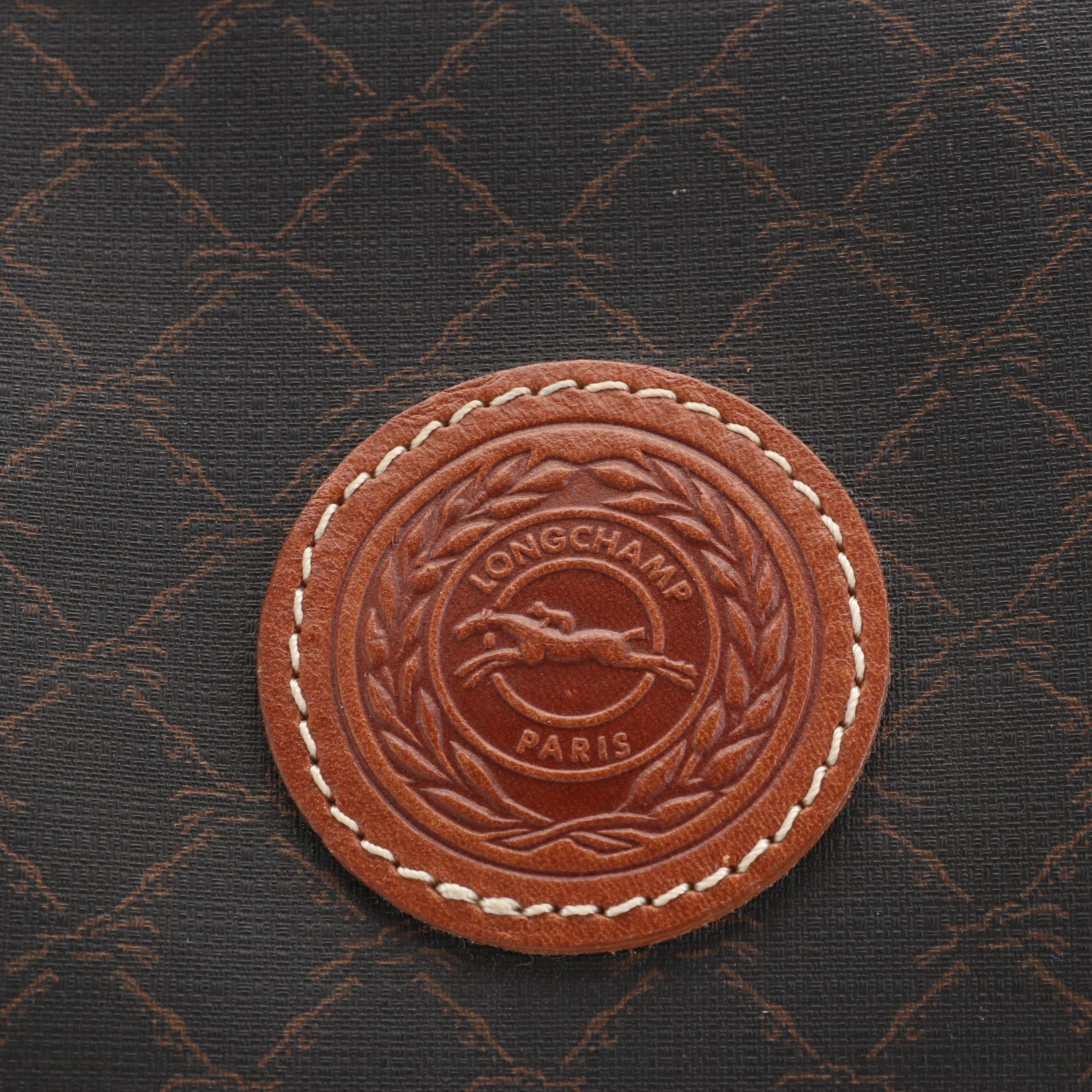 Longchamp Clutch Bag in Black Cognac Leather