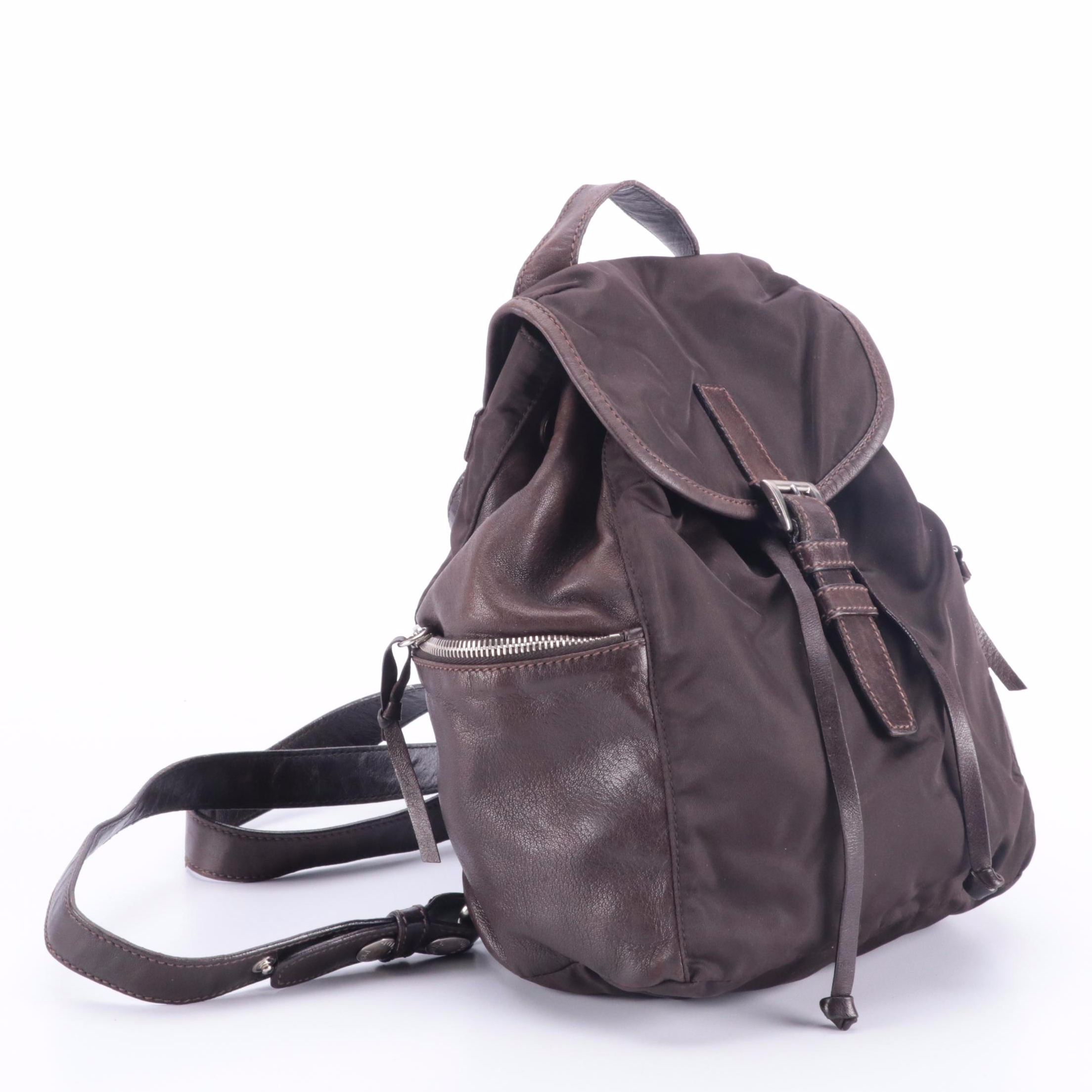 Prada Black Tessuto Nylon Drawstring Backpack