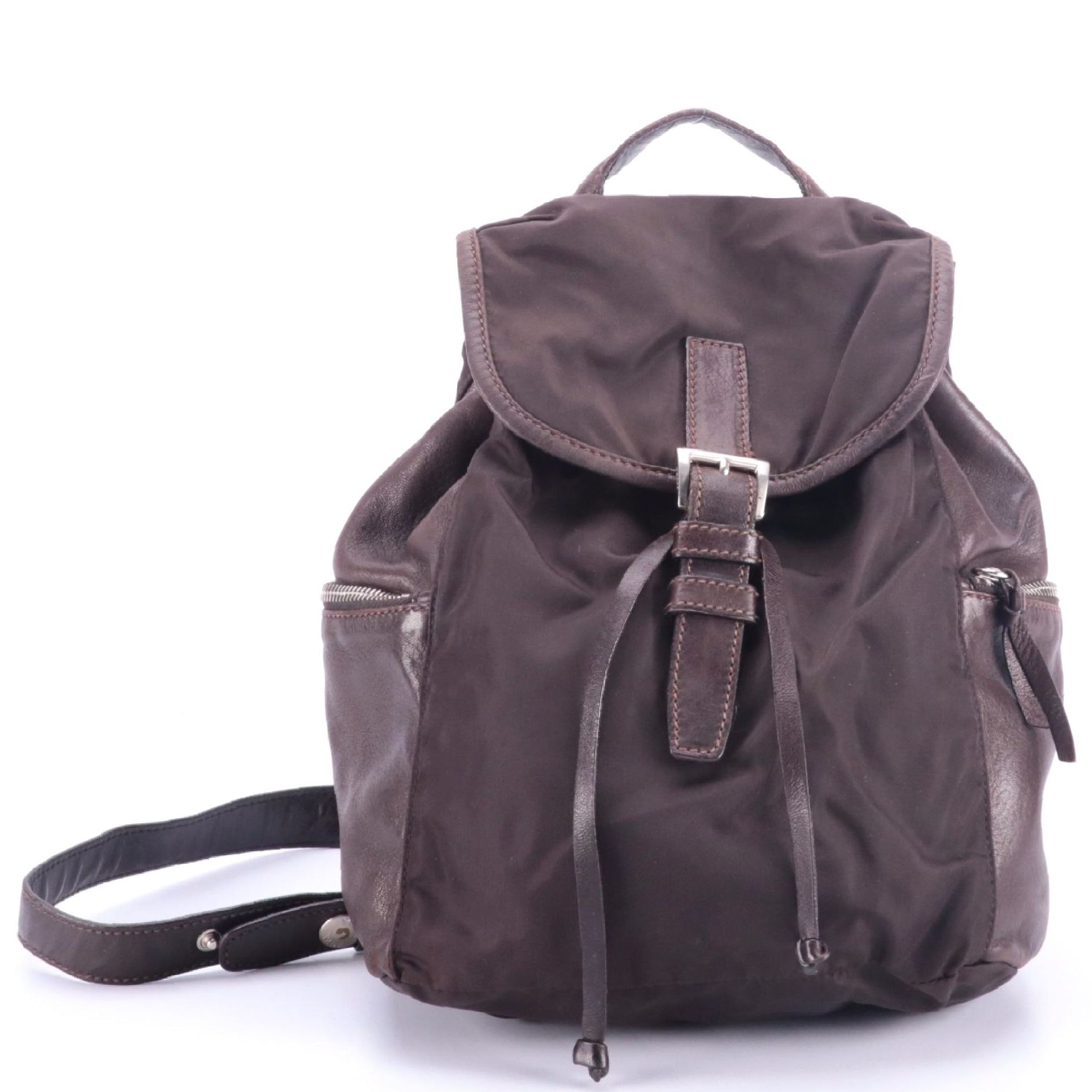 Prada Black Tessuto Nylon Drawstring Backpack