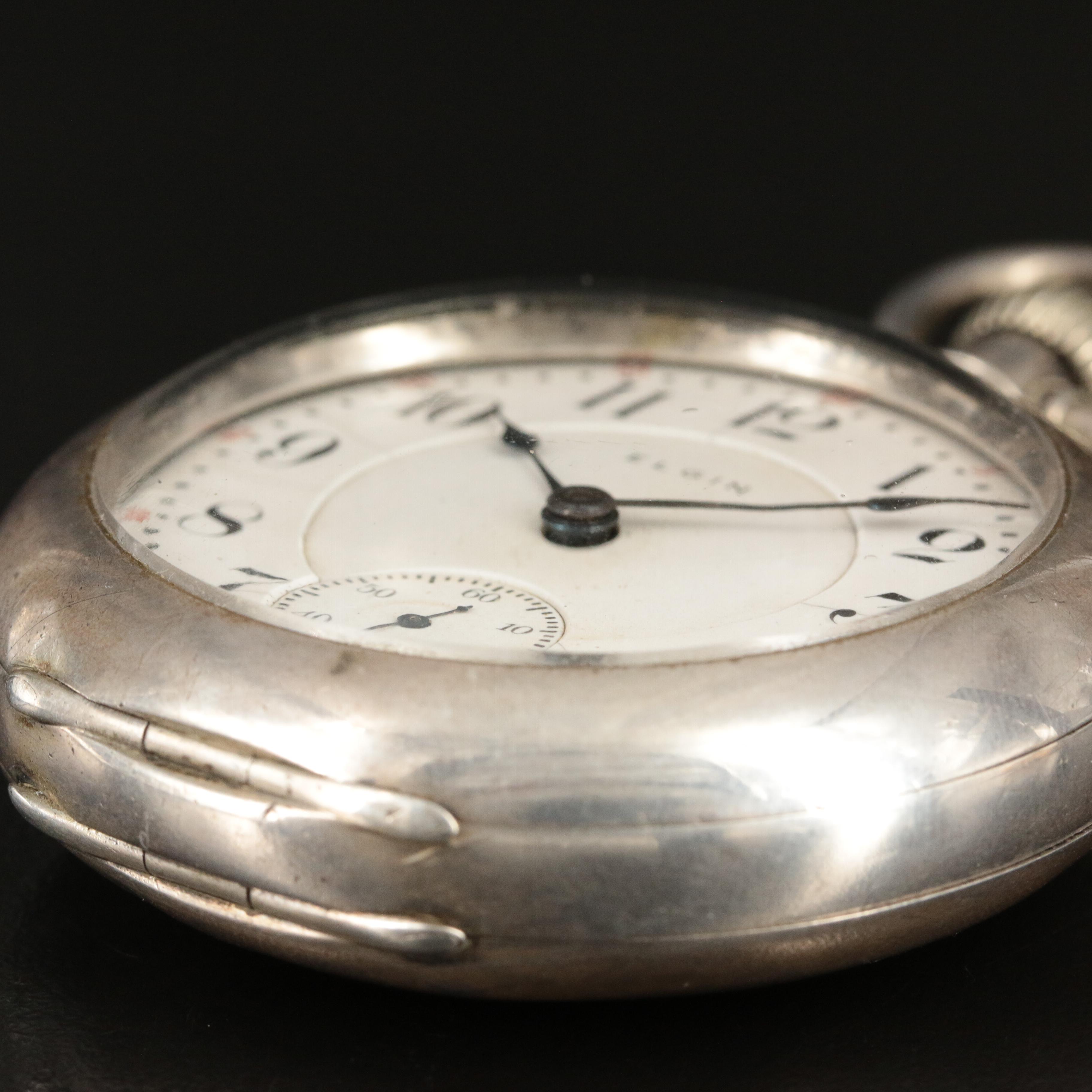 1902 Elgin Coin Silver Railroad-Grade "Father Time" Pocket Watch