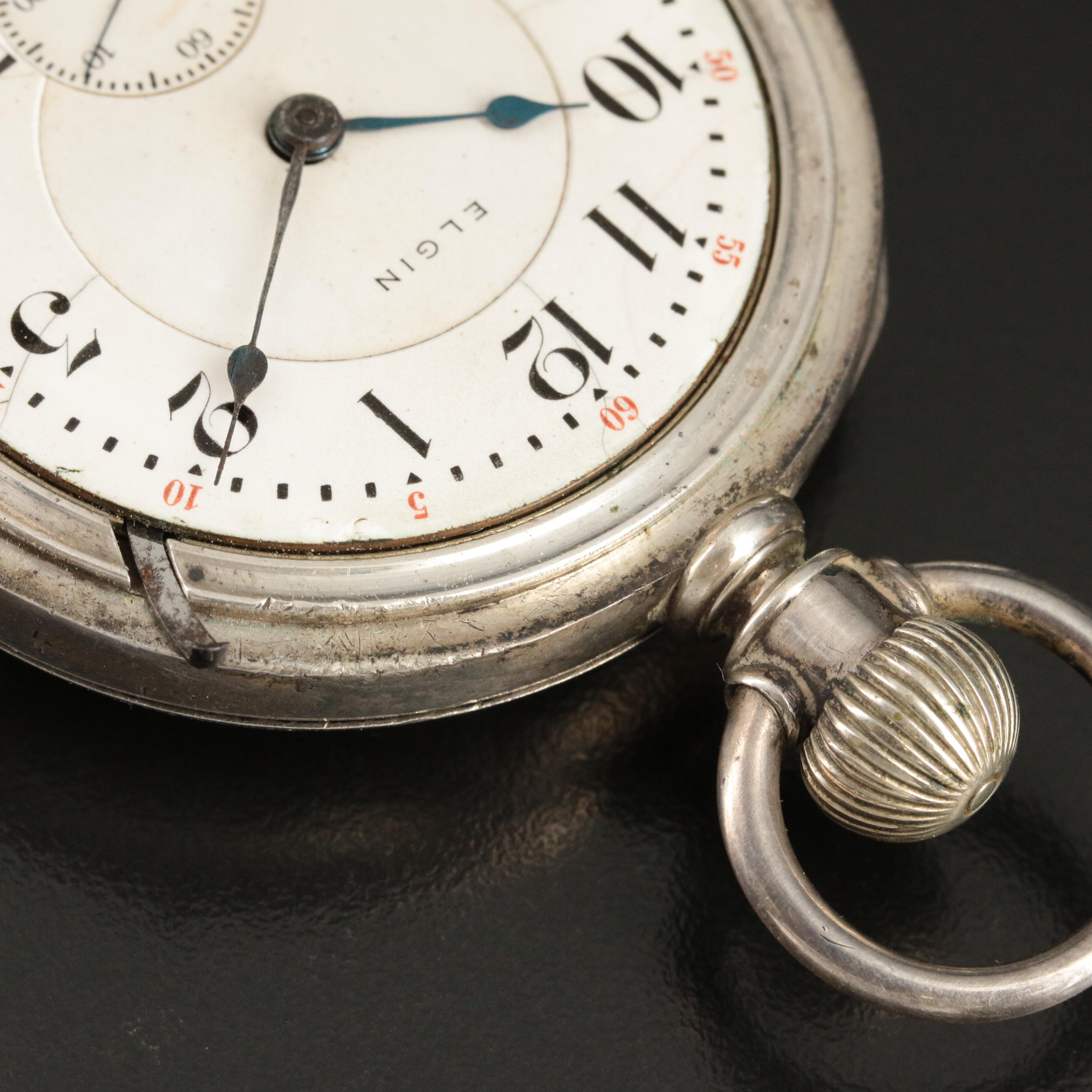 1902 Elgin Coin Silver Railroad-Grade "Father Time" Pocket Watch