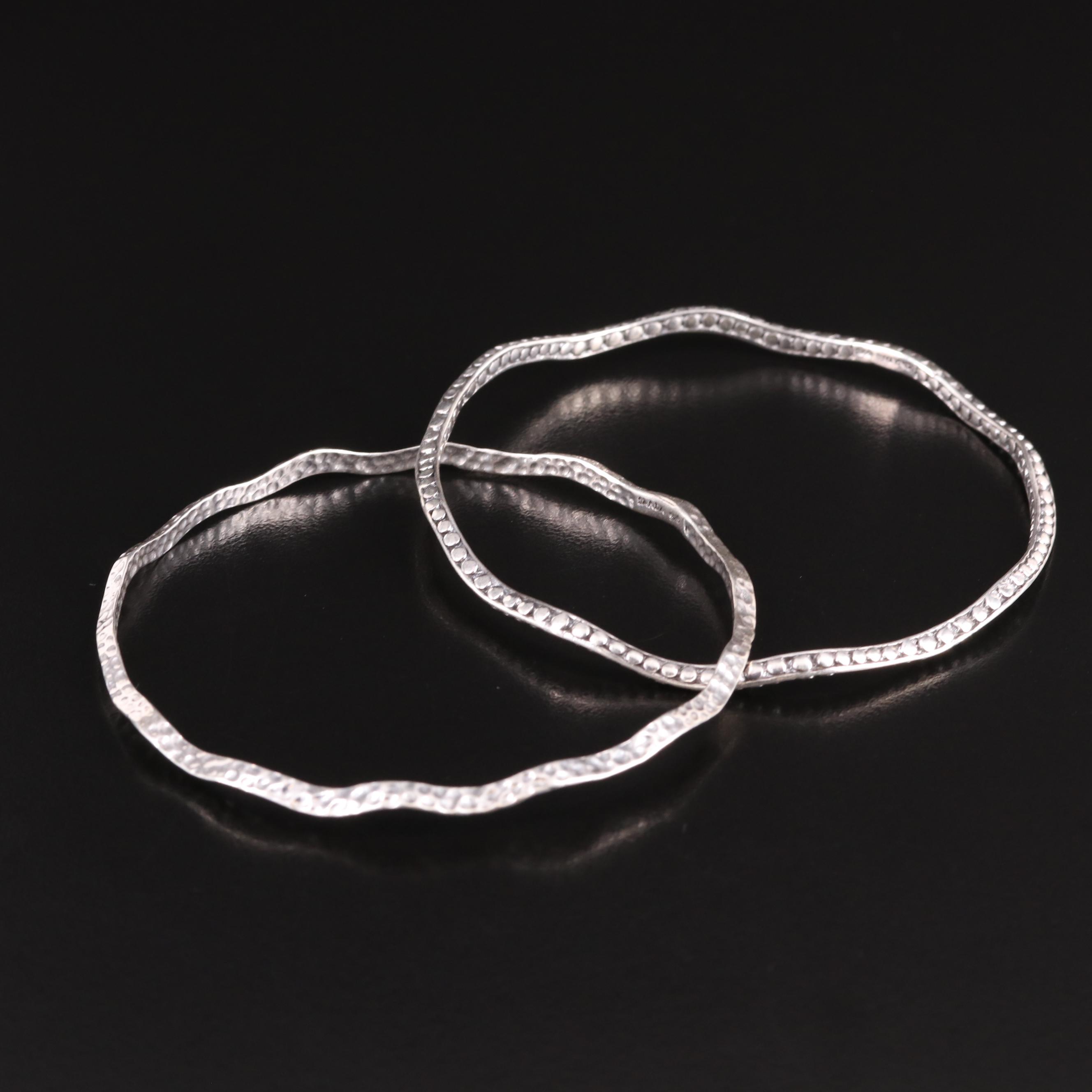 Sarda Sterling Scalloped Two Bangle Bracelet