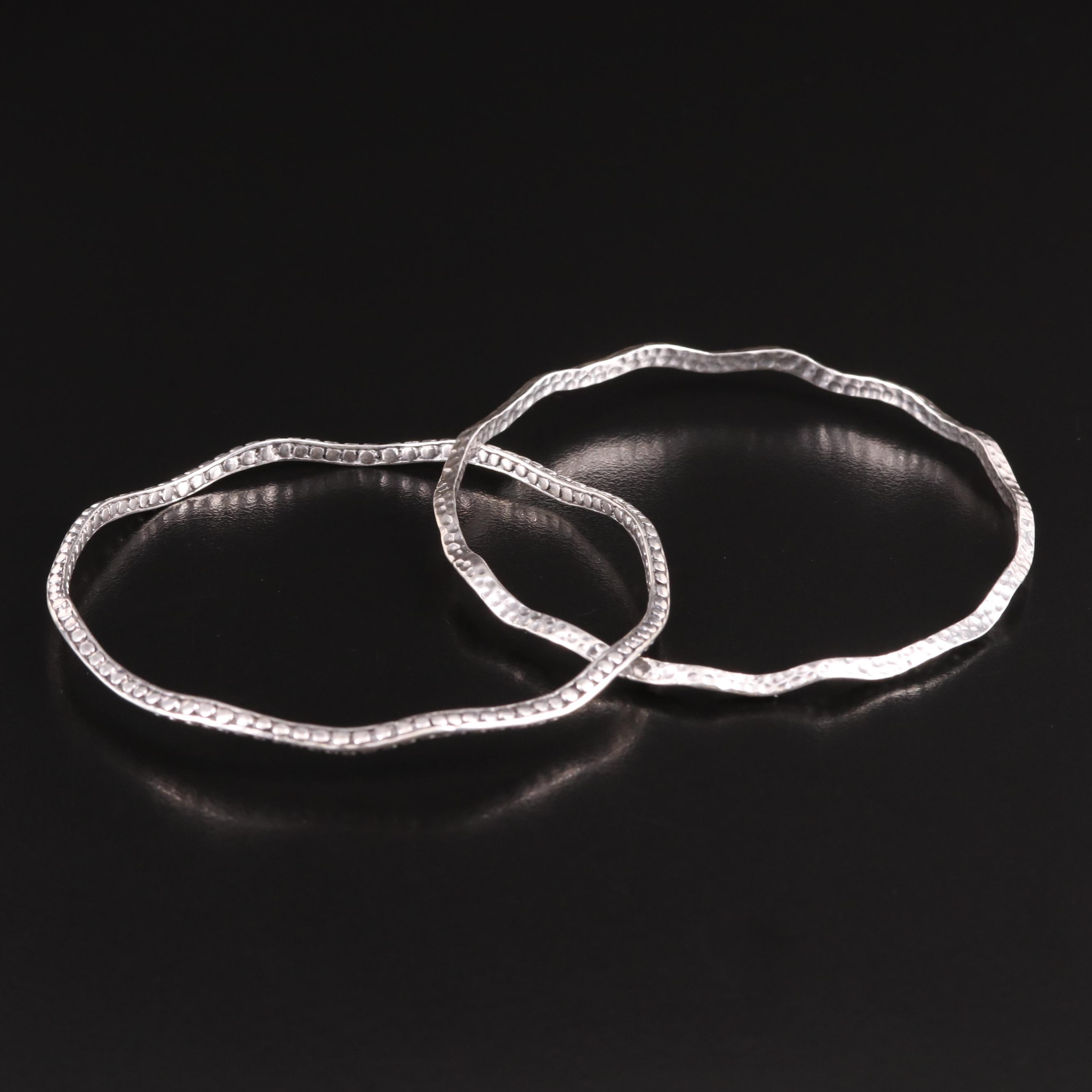 Sarda Sterling Scalloped Two Bangle Bracelet