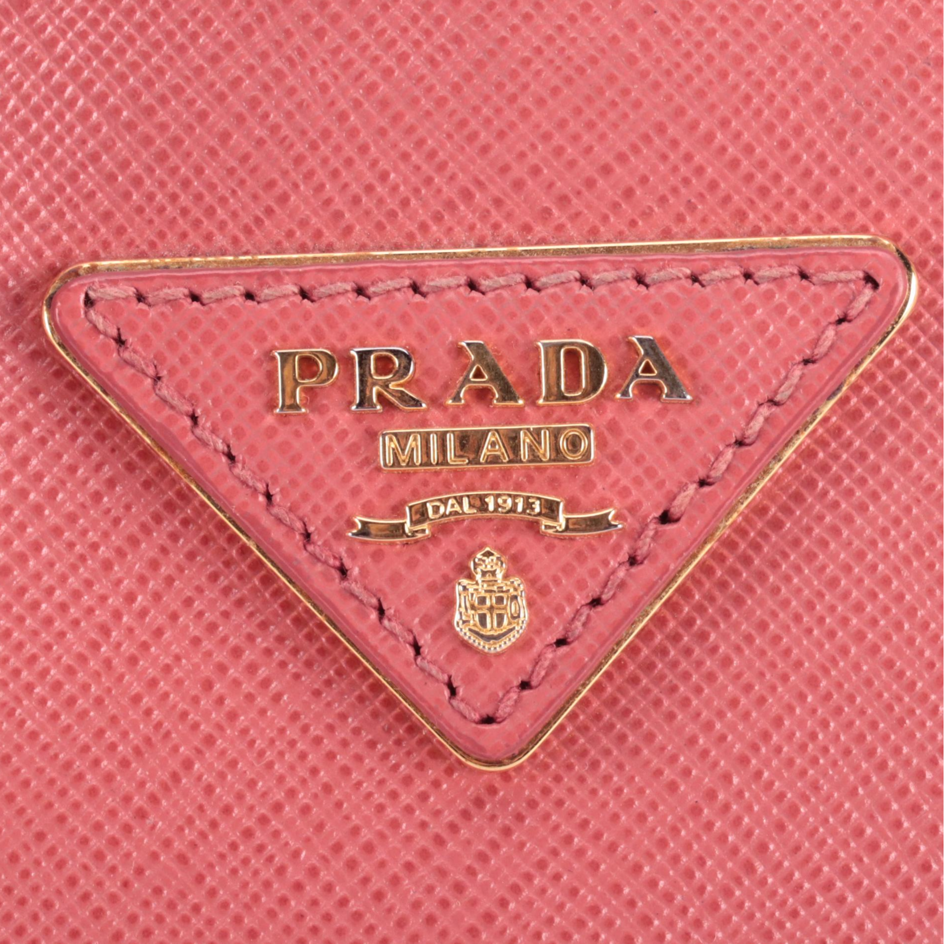 Prada Promenade Handbag in Pink Saffiano Leather