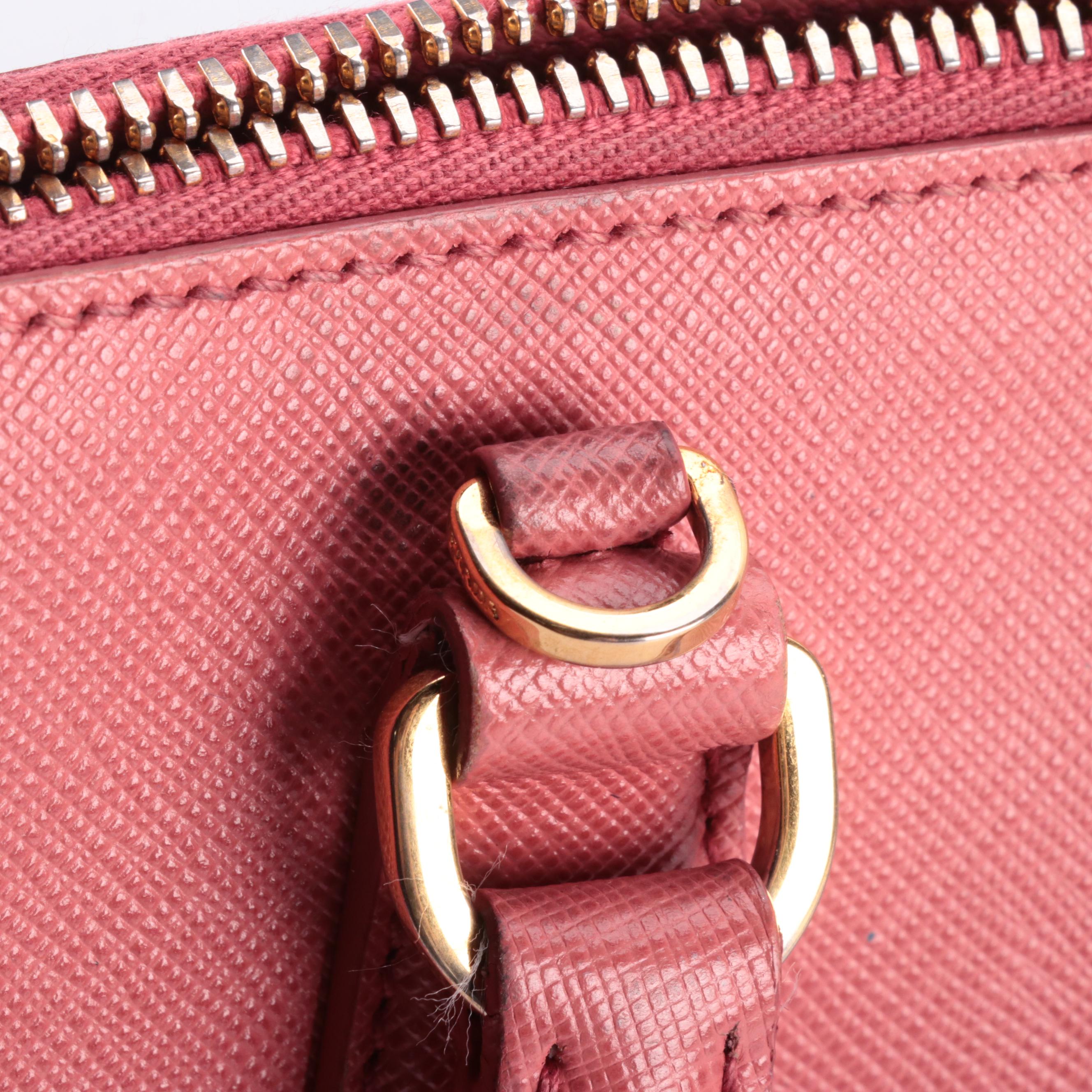 Prada Promenade Handbag in Pink Saffiano Leather