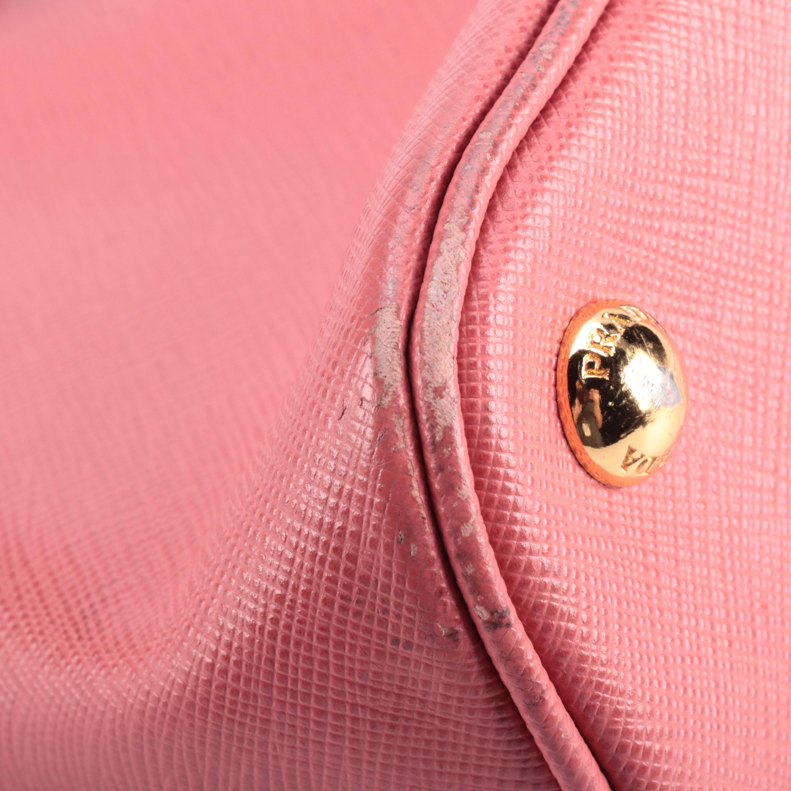 Prada Promenade Handbag in Pink Saffiano Leather