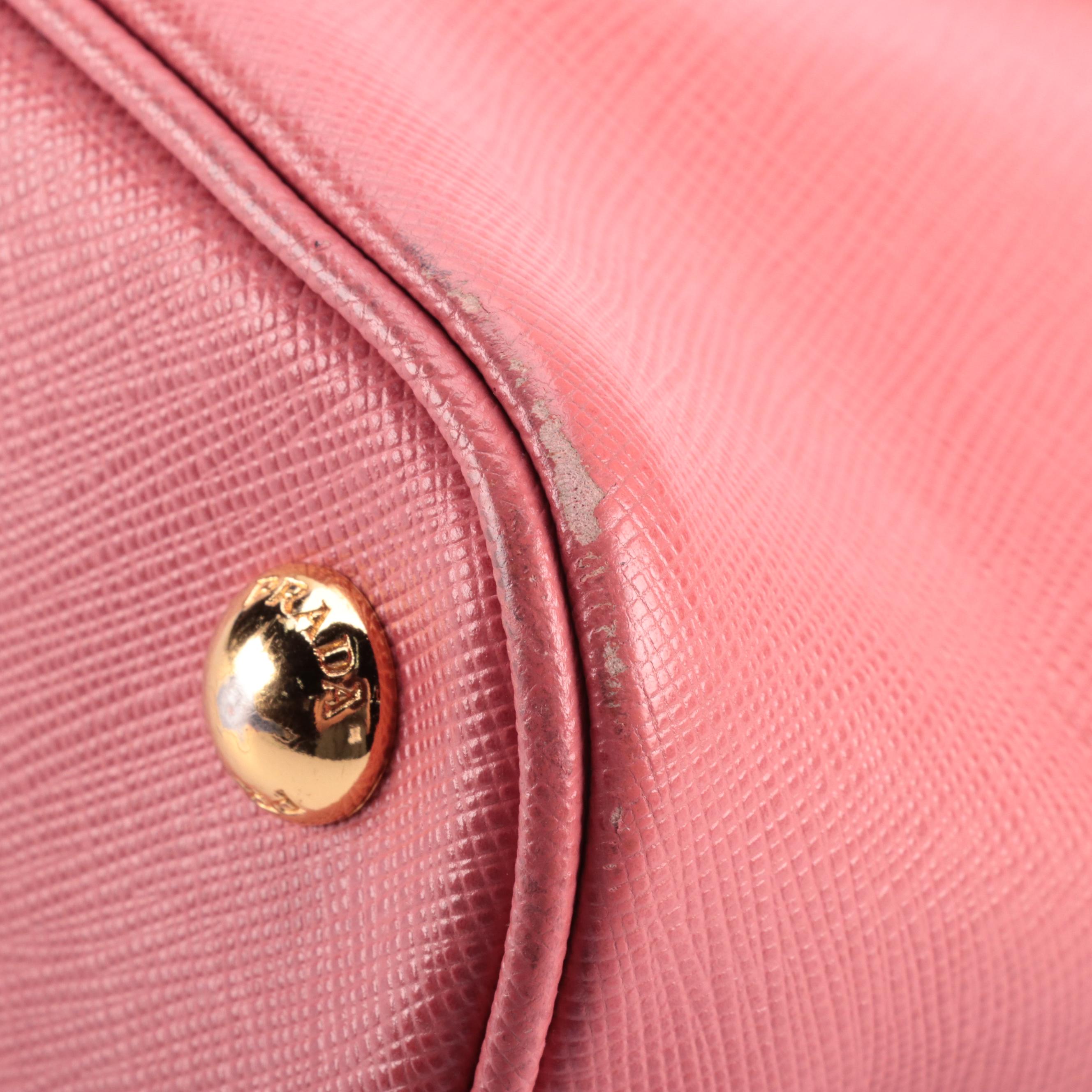 Prada Promenade Handbag in Pink Saffiano Leather