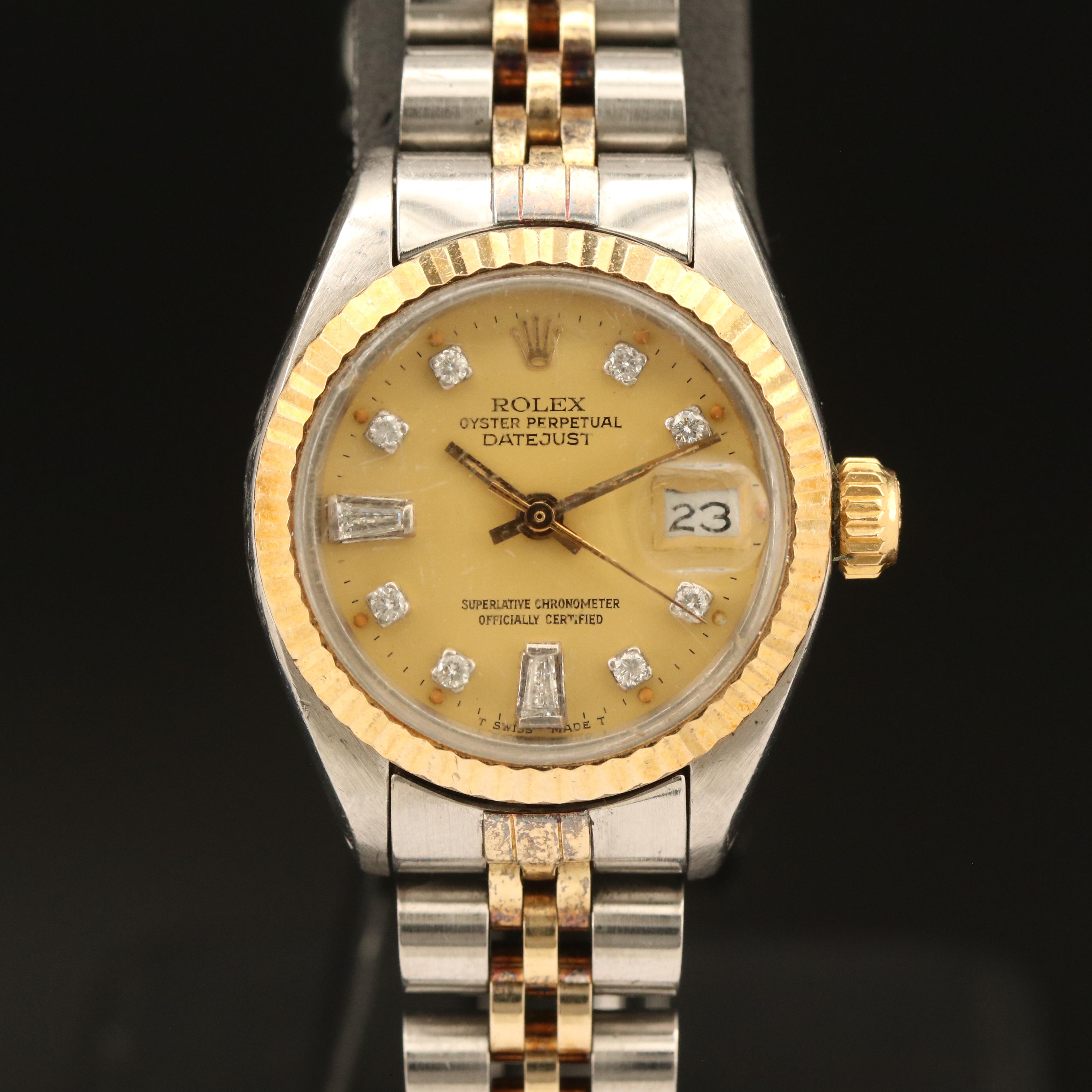1979 Rolex Custom Diamond Dial Datejust Watch