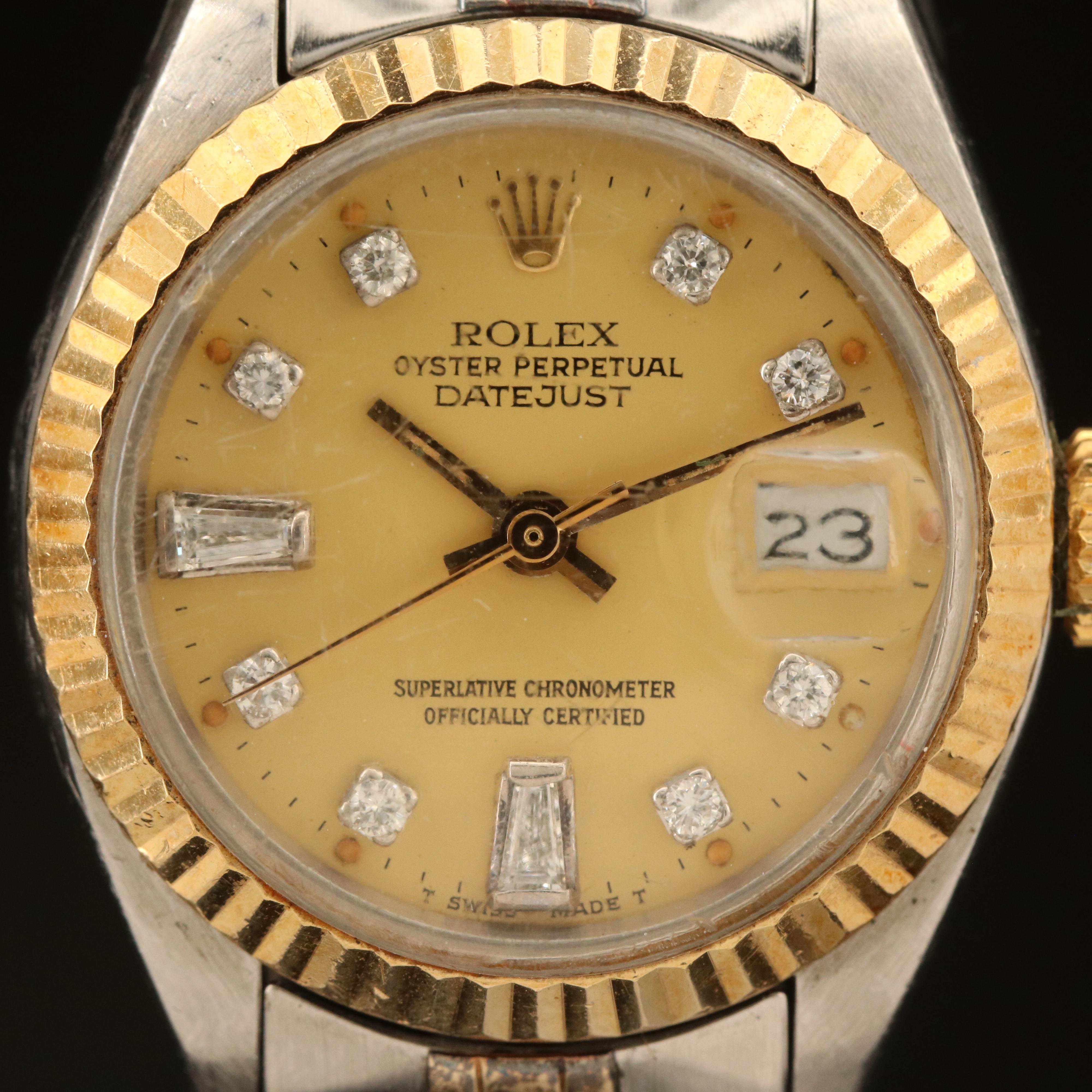 1979 Rolex Custom Diamond Dial Datejust Watch