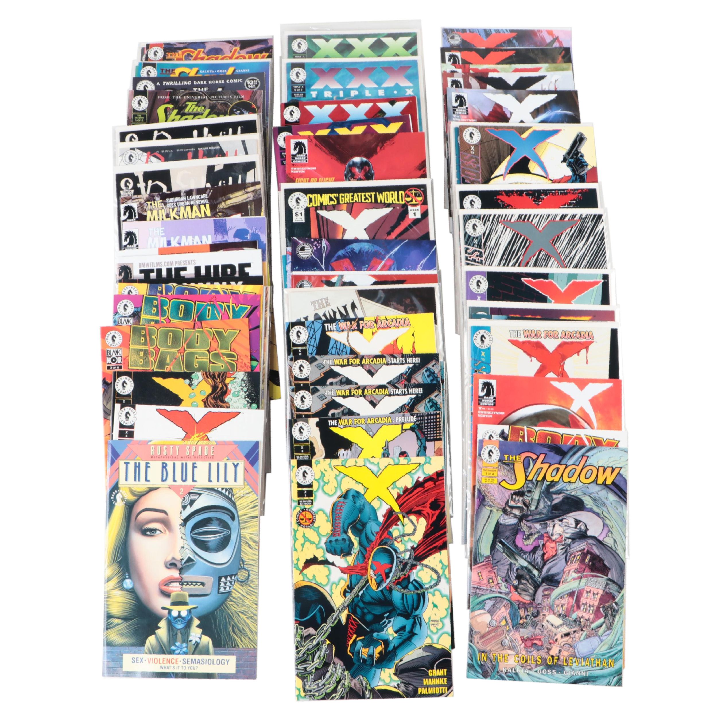 Modern Age Dark Horse "The Shadow", "The Blue Lily", "X" and More Comic Books