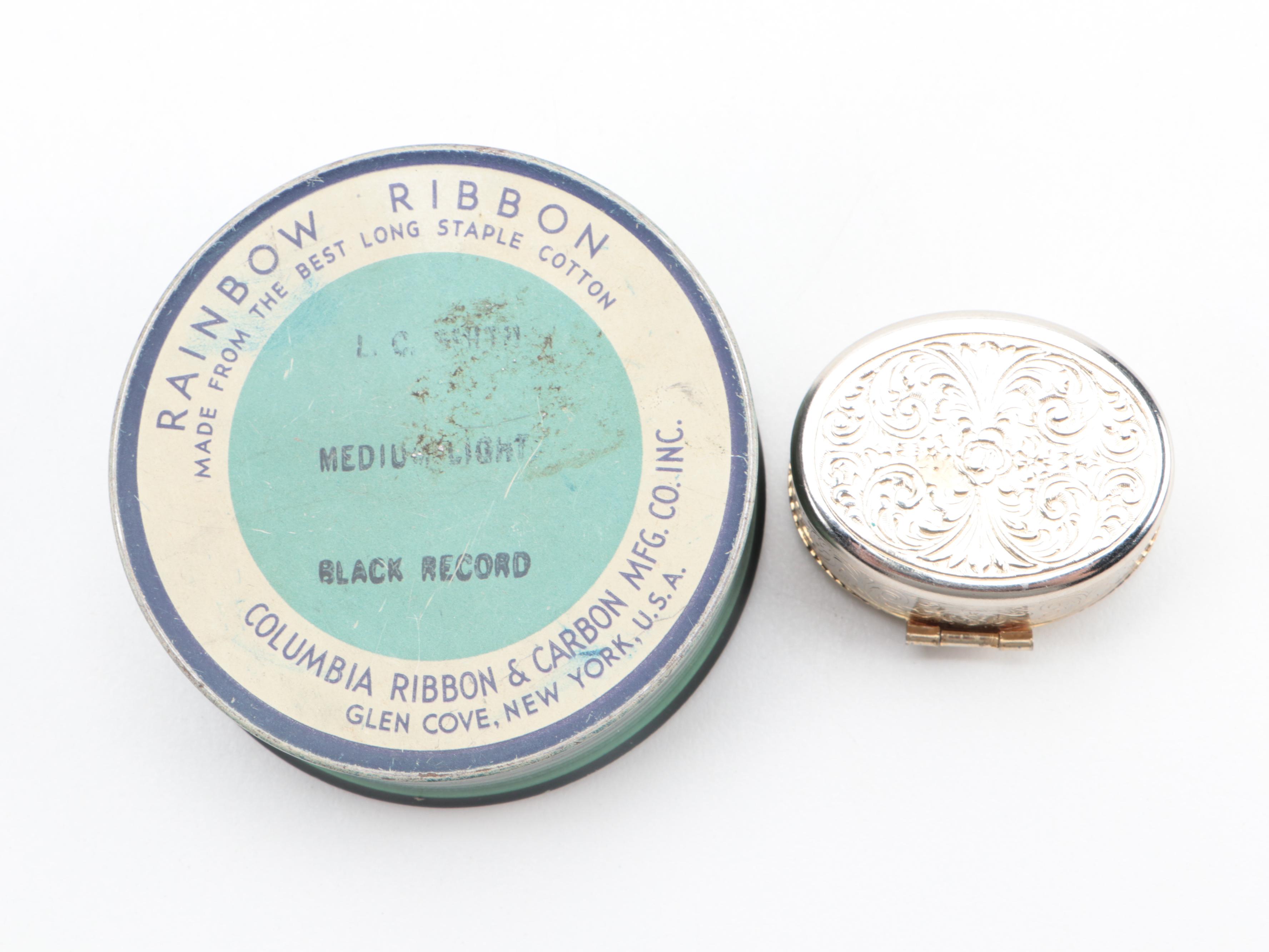 Embossed Leather Purse with Avon Magnifying Glass Pendant and More