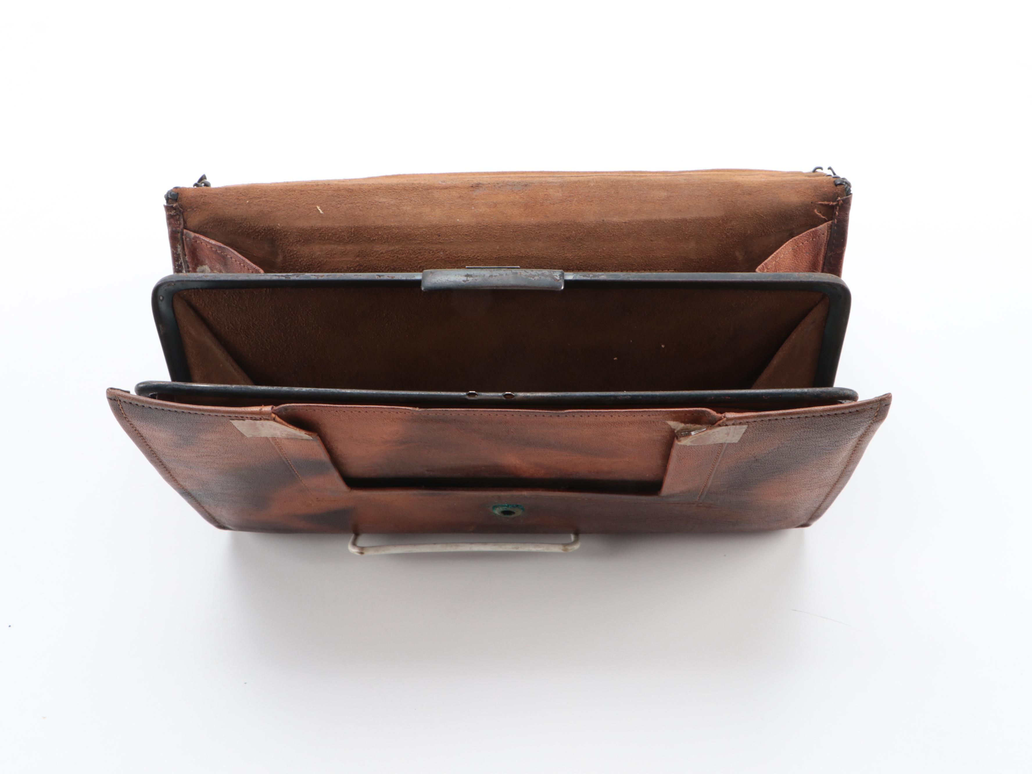 Embossed Leather Purse with Avon Magnifying Glass Pendant and More