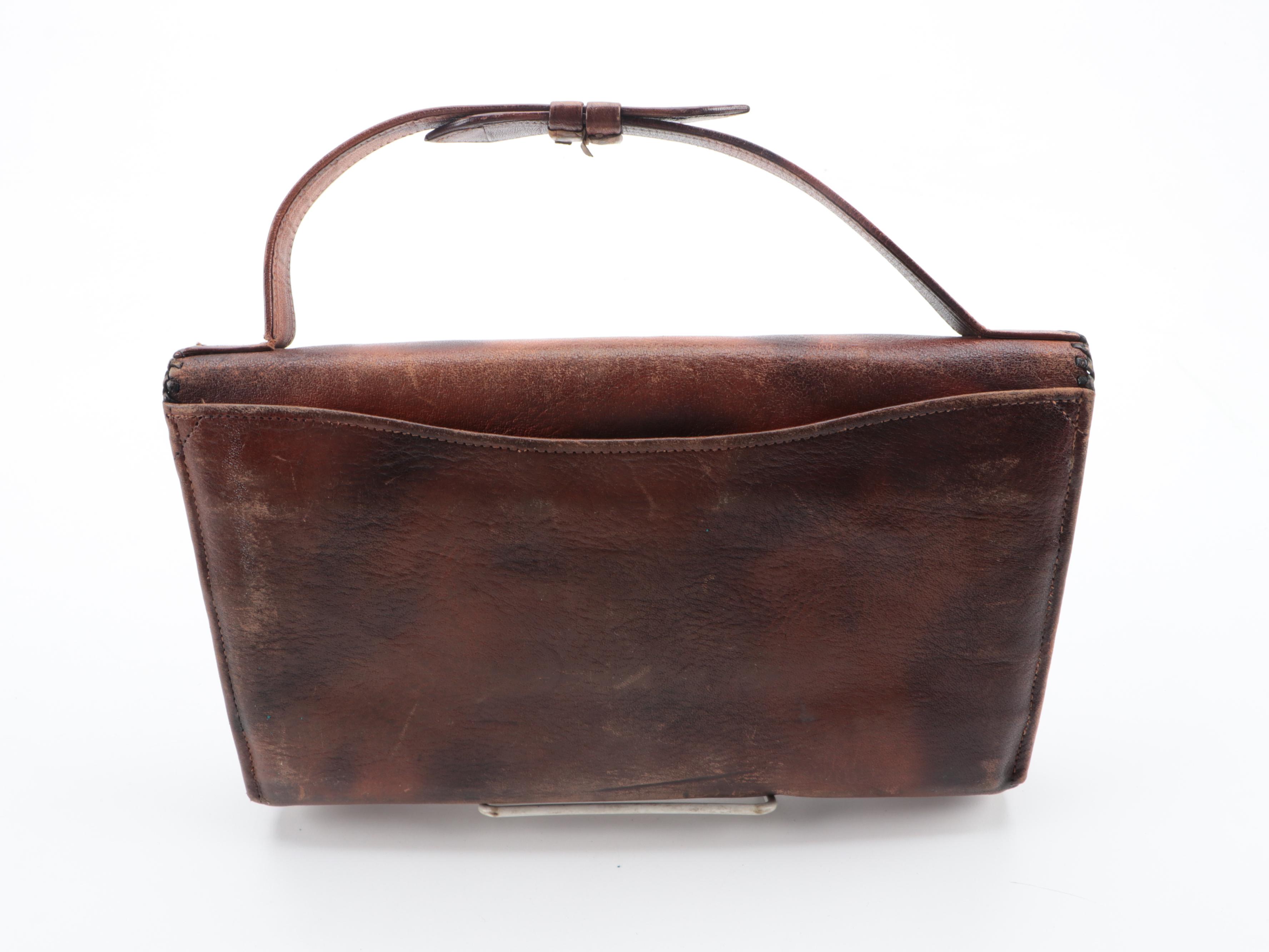 Embossed Leather Purse with Avon Magnifying Glass Pendant and More