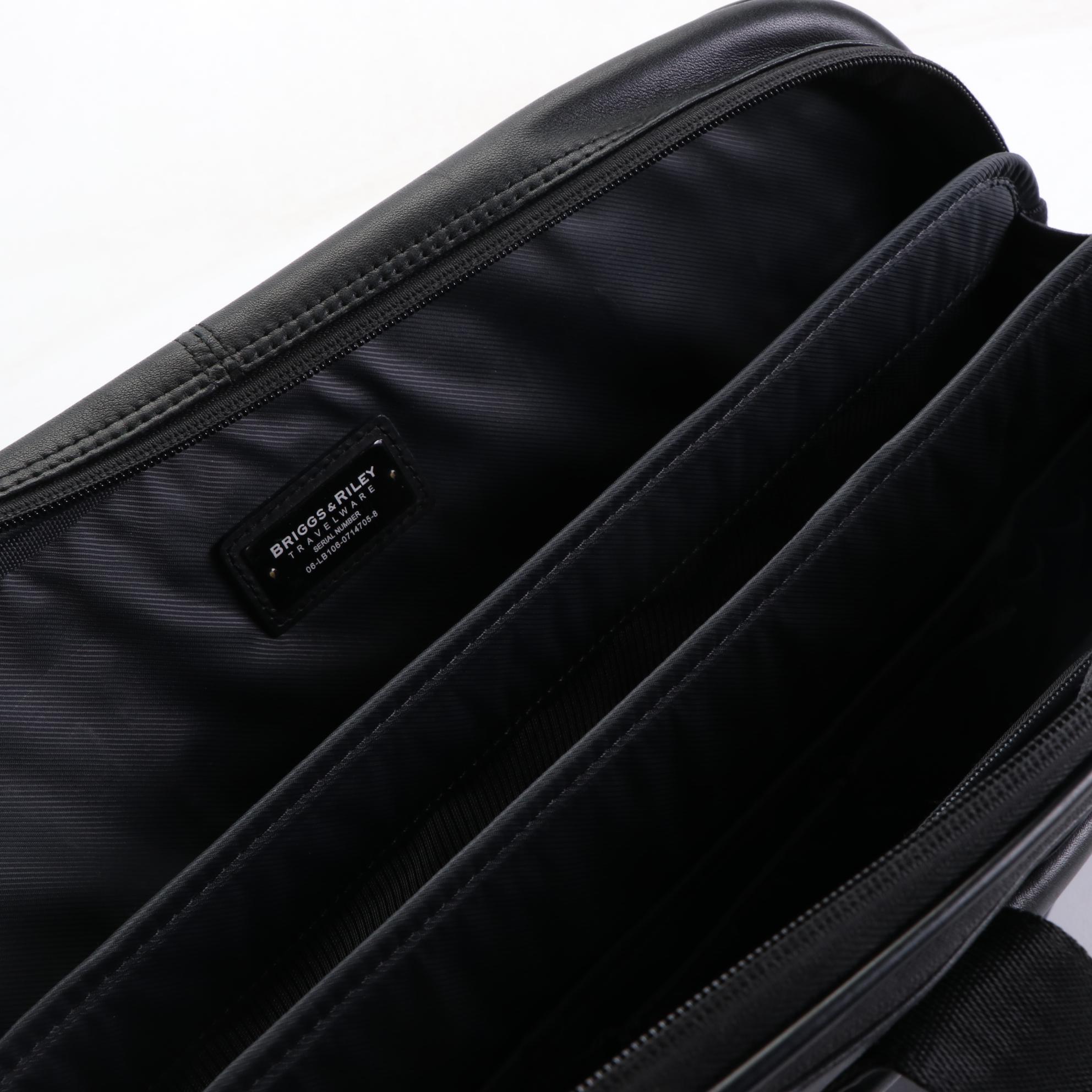 Briggs & Riley Soft Sided Travel Briefcase in Black Leather