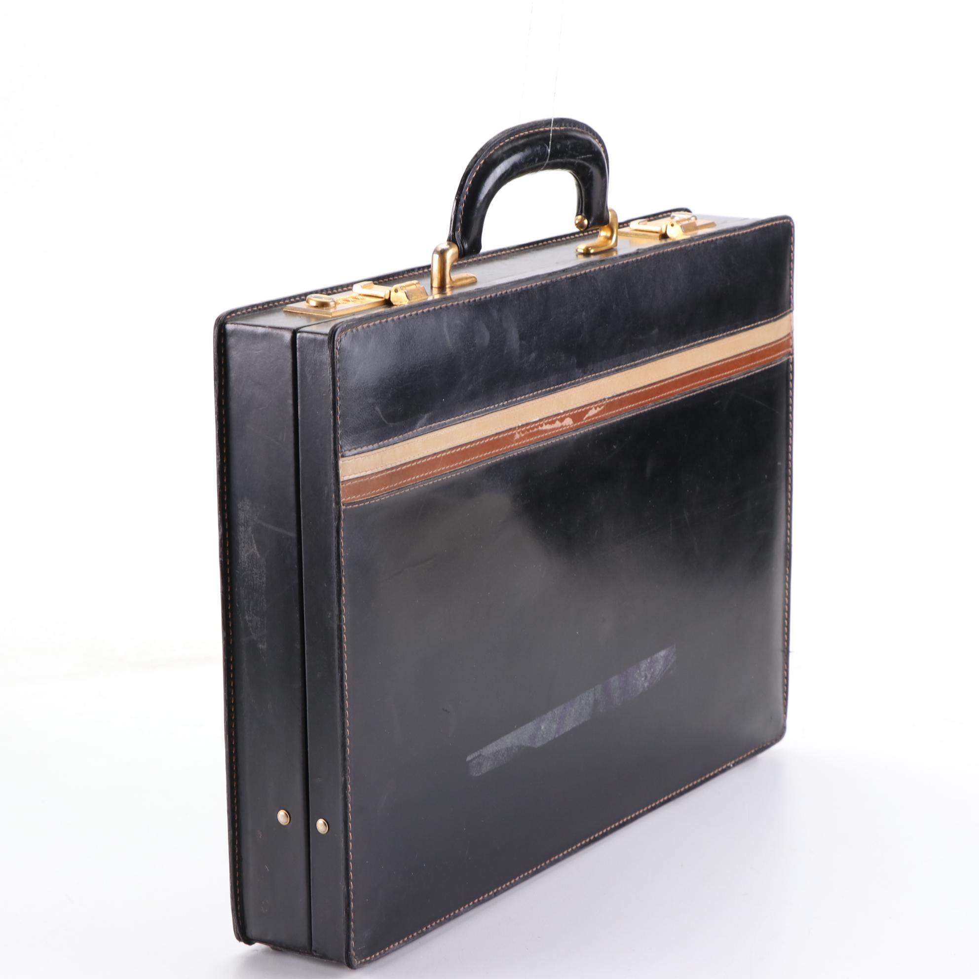 A. Testoni Locking Attaché Case in Leather