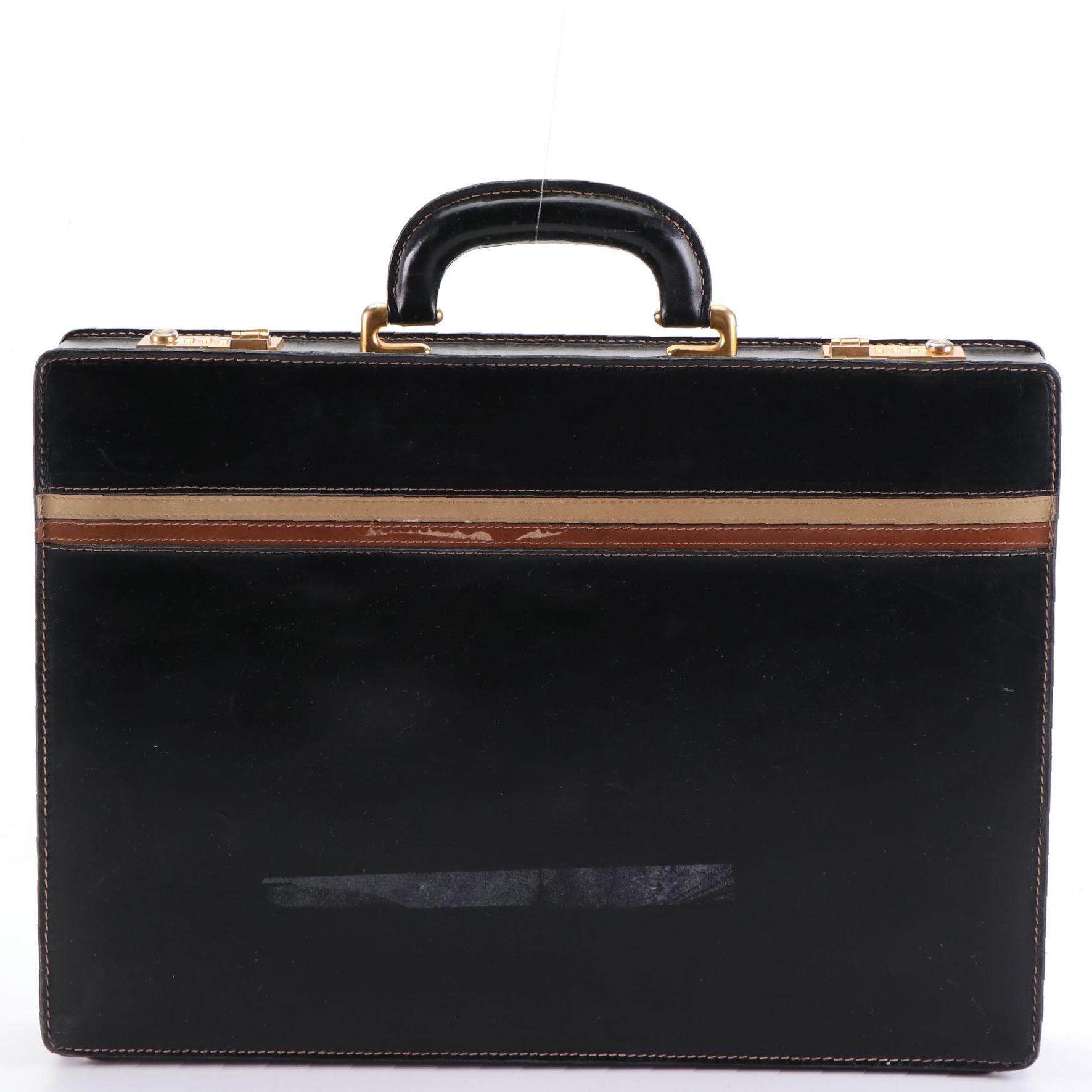 A. Testoni Locking Attaché Case in Leather