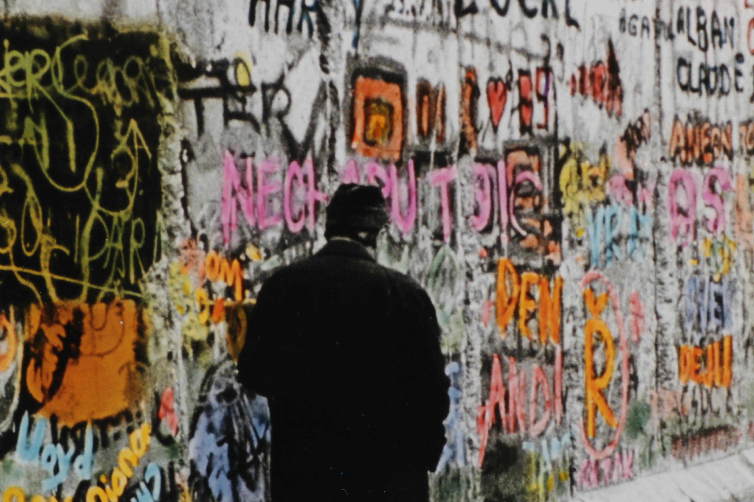 Garry Seidel Chromogenic Photograph "Man Walking Along the Berlin Wall"