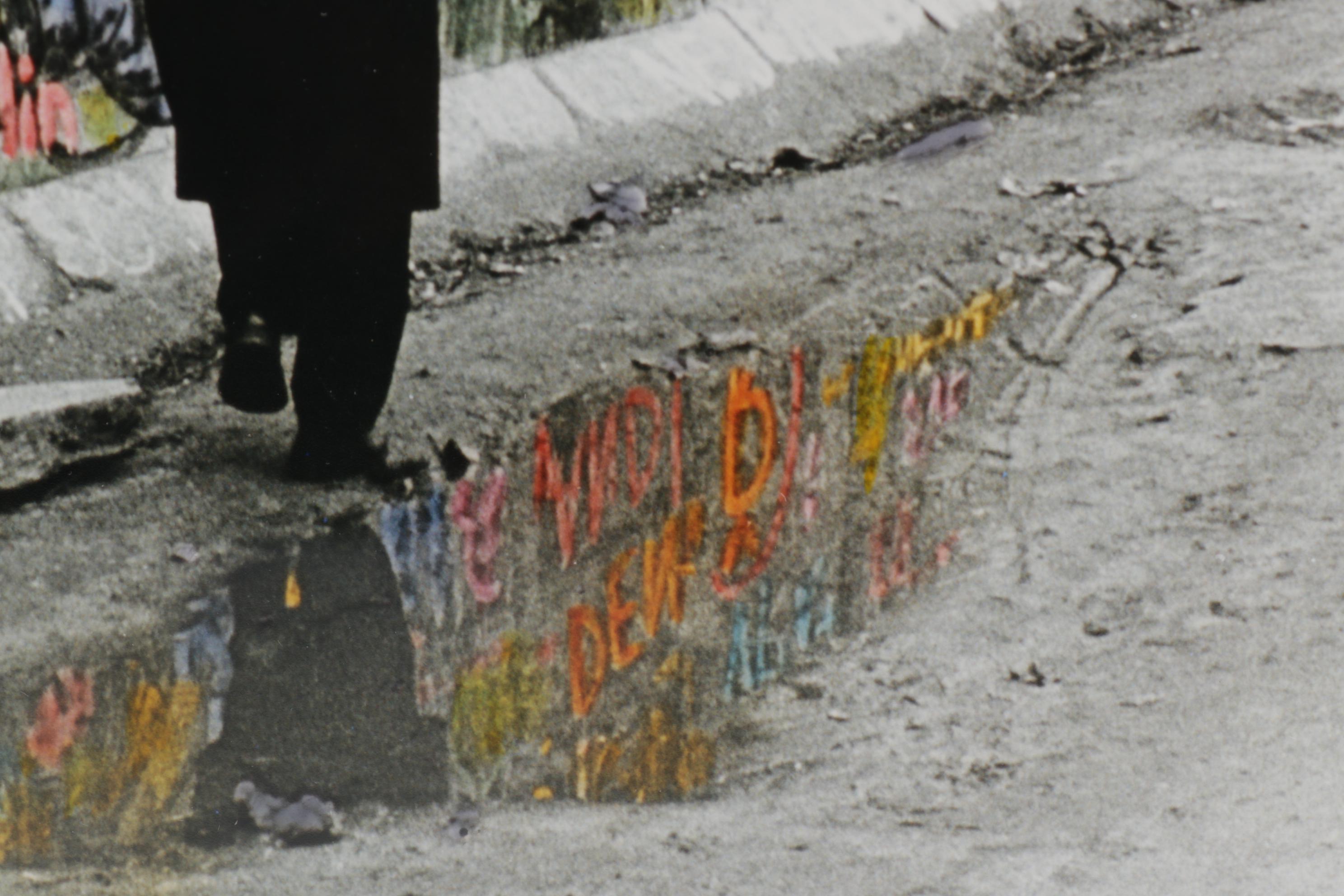 Garry Seidel Chromogenic Photograph "Man Walking Along the Berlin Wall"