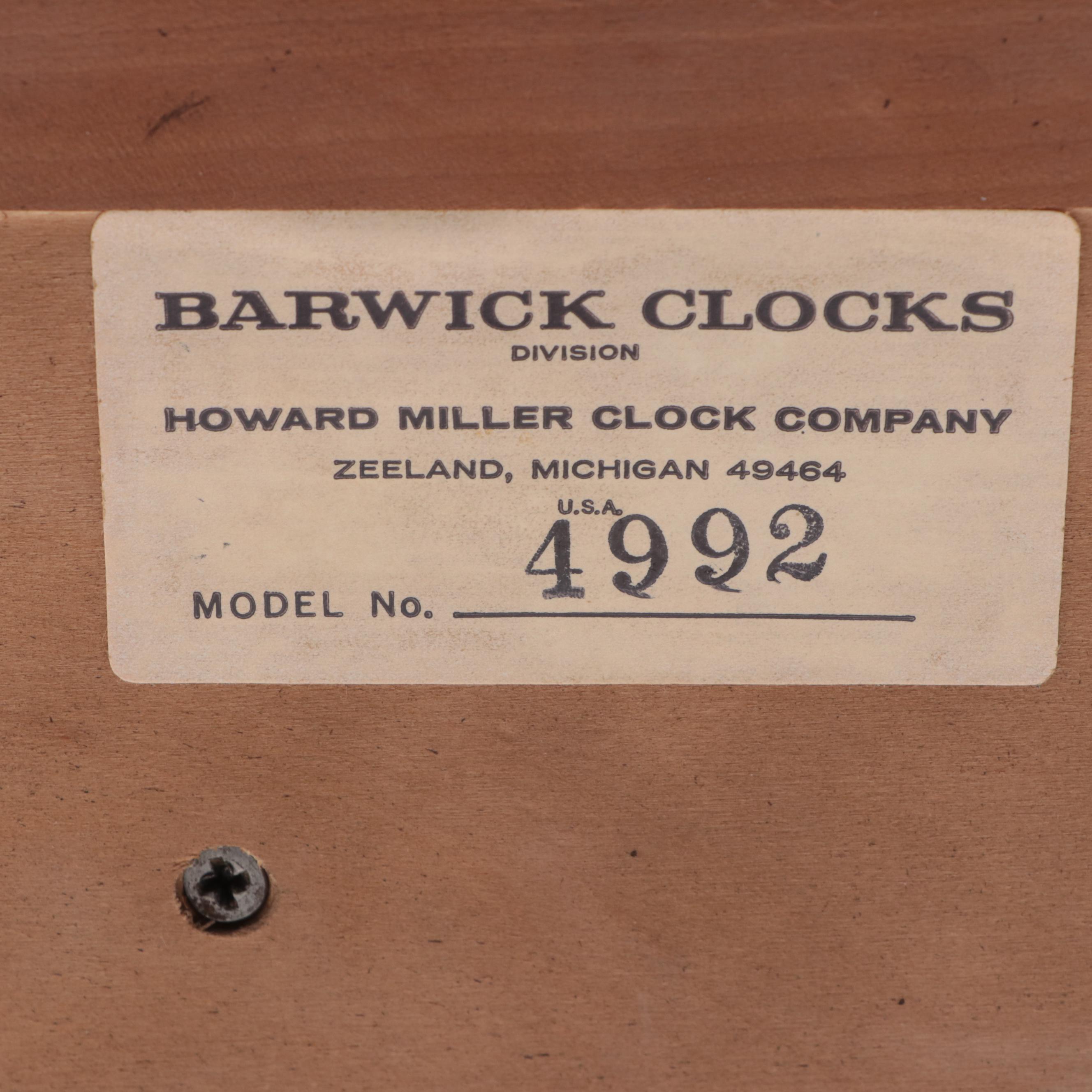 Barwick Mantel Clock in Wooden Case by Howard Miller