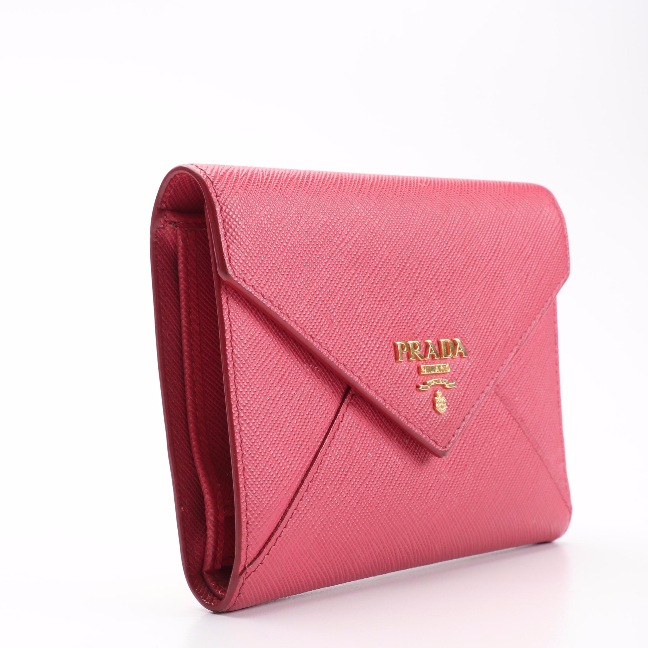 Prada Envelope Wallet in Pink Leather
