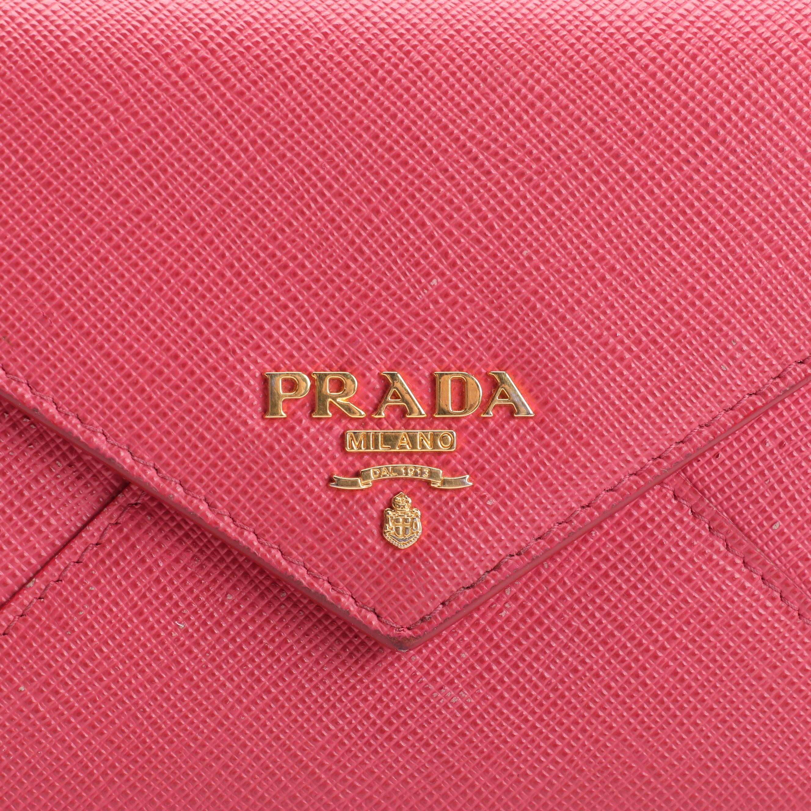 Prada Envelope Wallet in Pink Leather