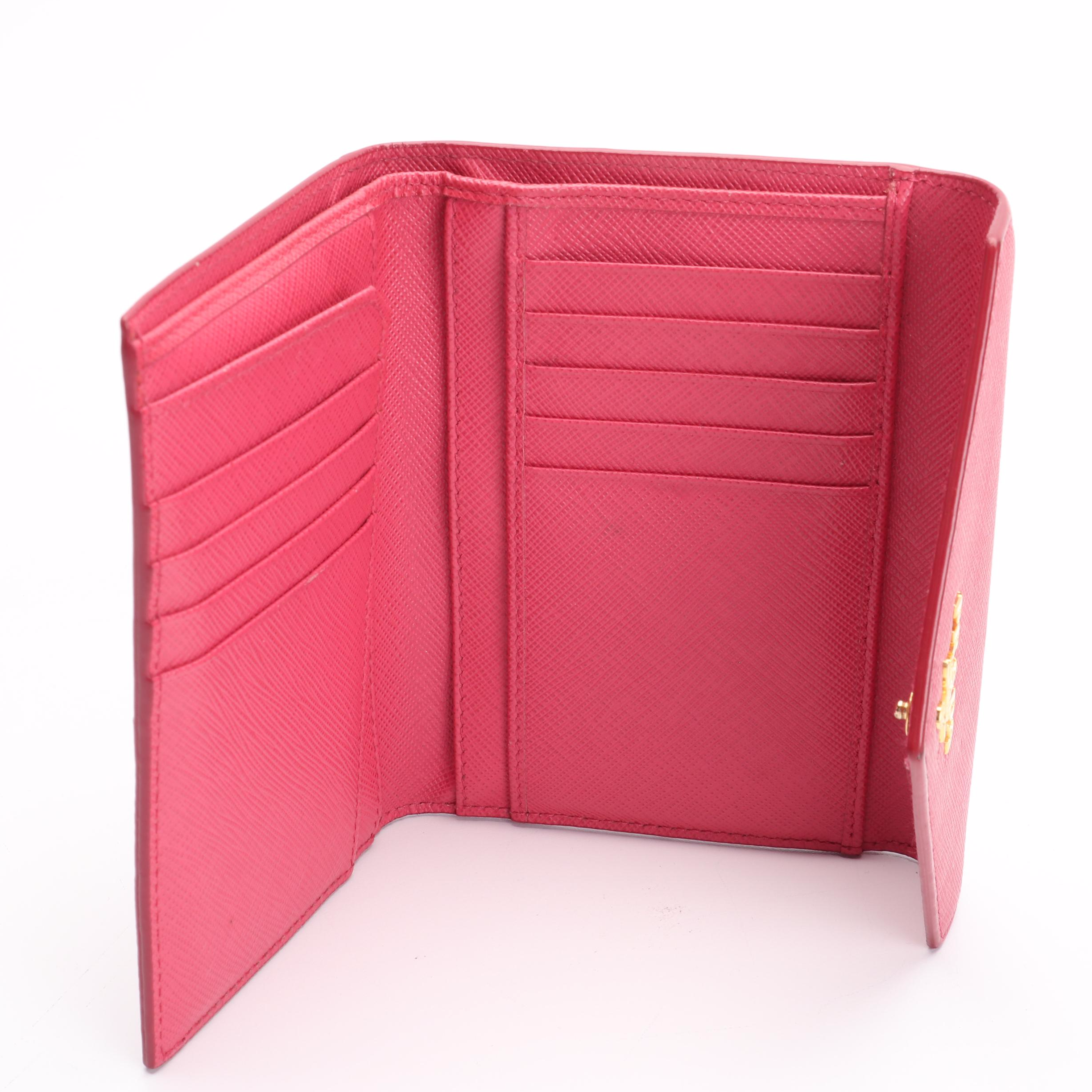 Prada Envelope Wallet in Pink Leather