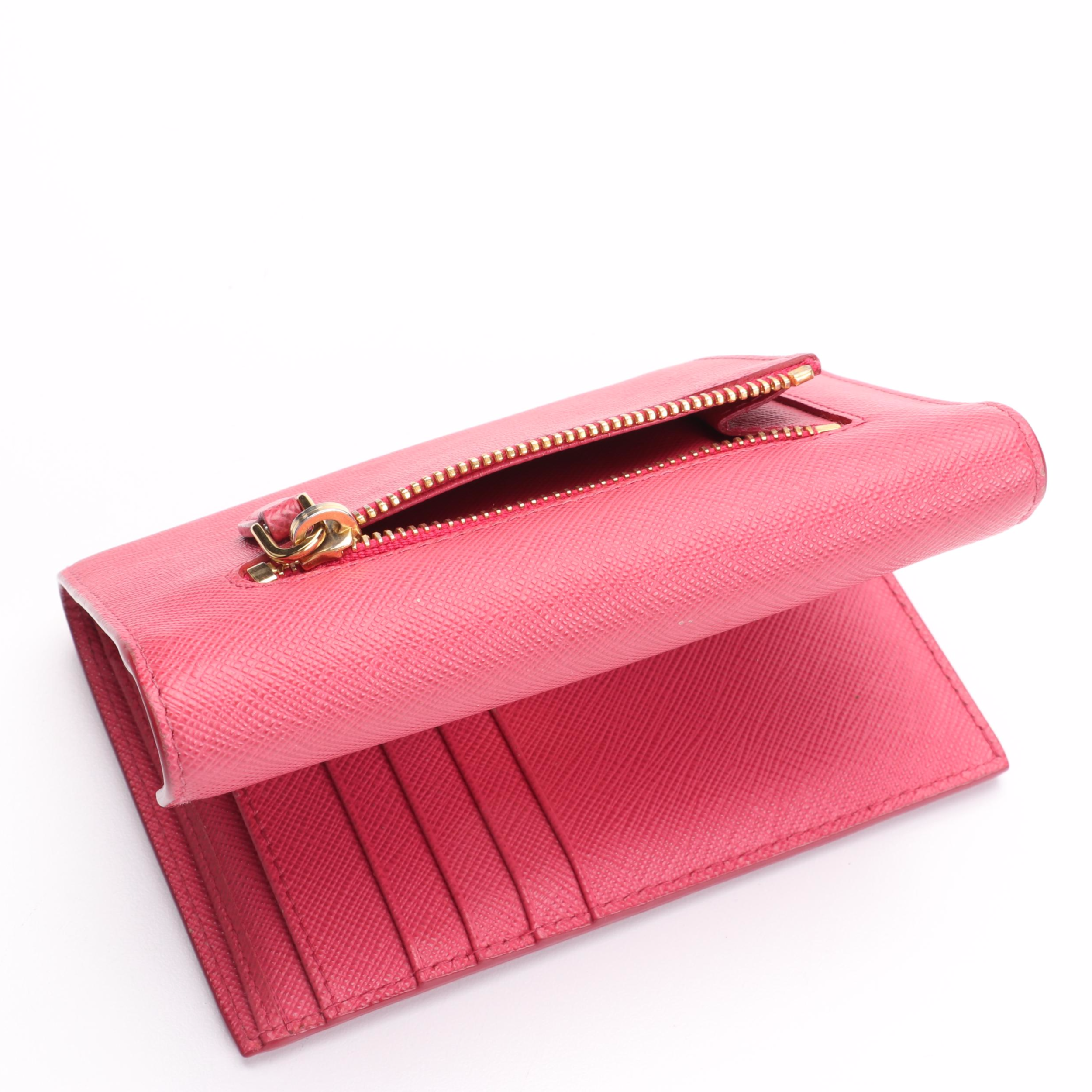 Prada Envelope Wallet in Pink Leather
