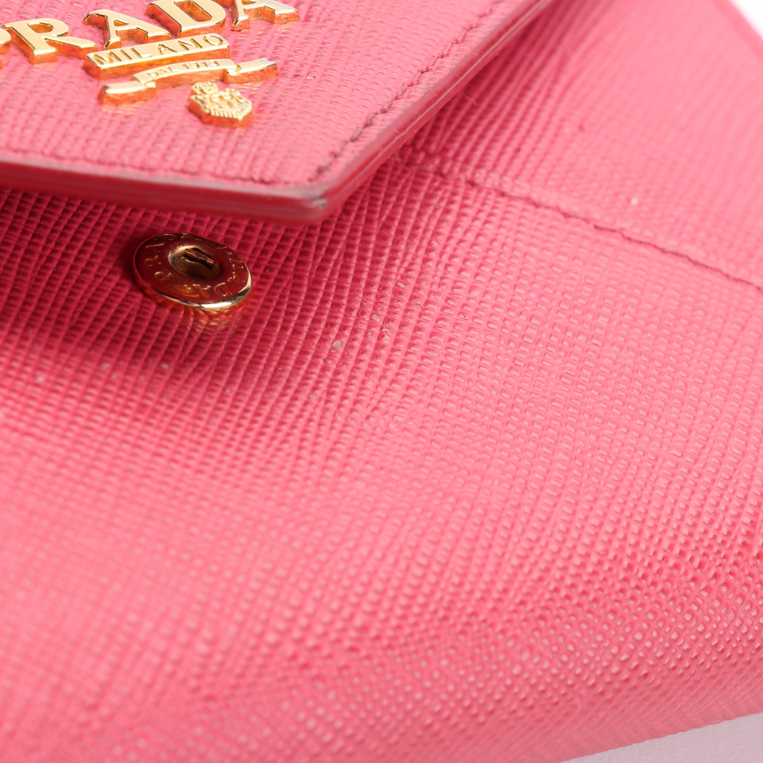 Prada Envelope Wallet in Pink Leather