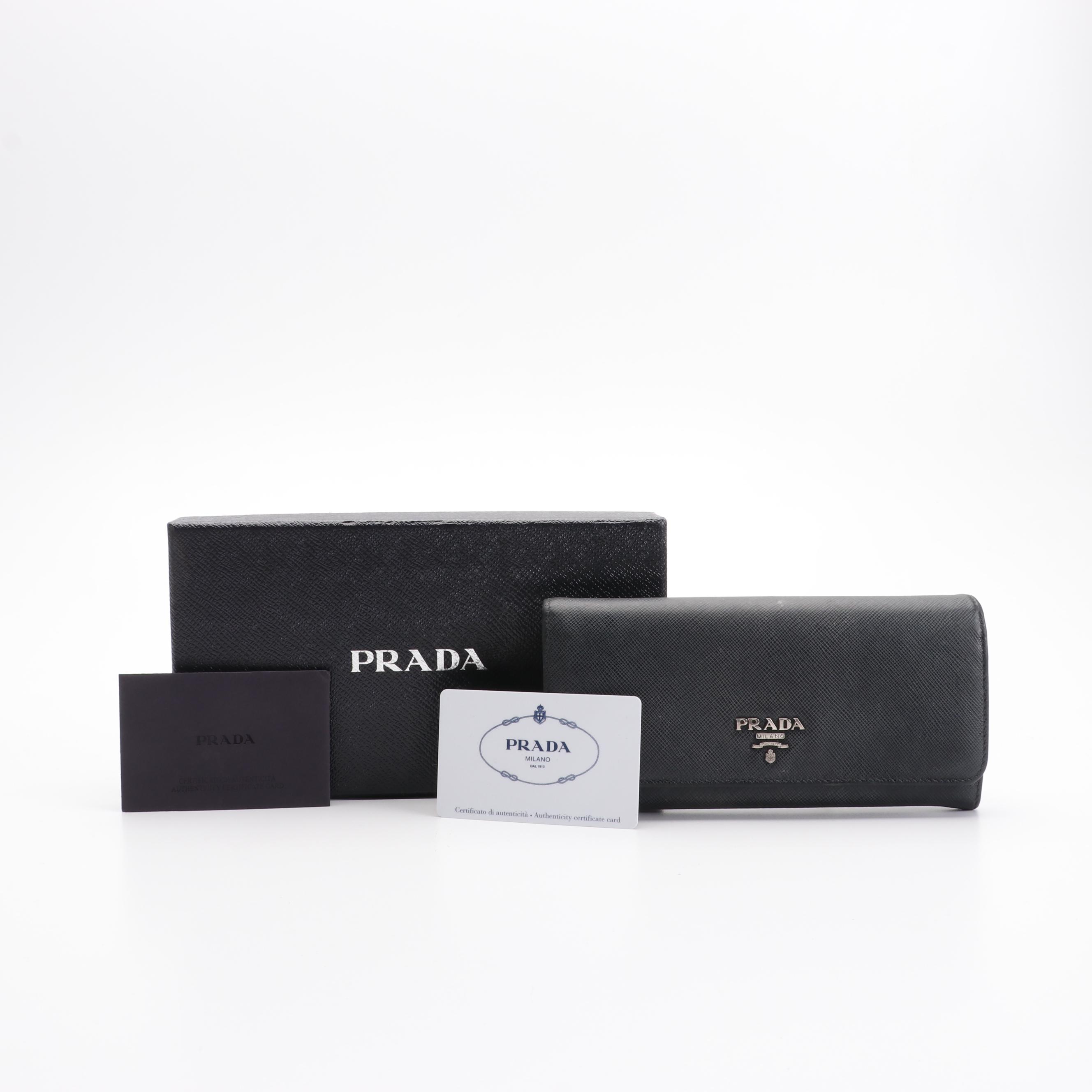 Prada Continental Wallet in Saffiano Leather