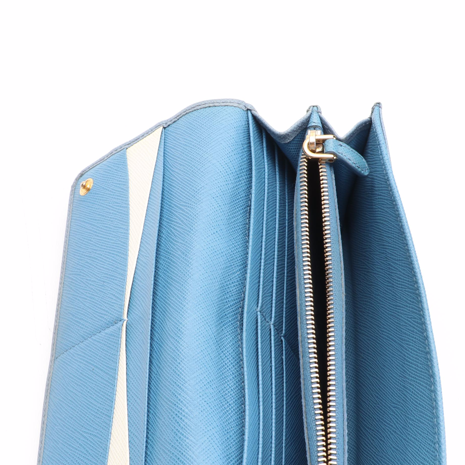 Prada Lago Continental Wallet in Saffiano Leather