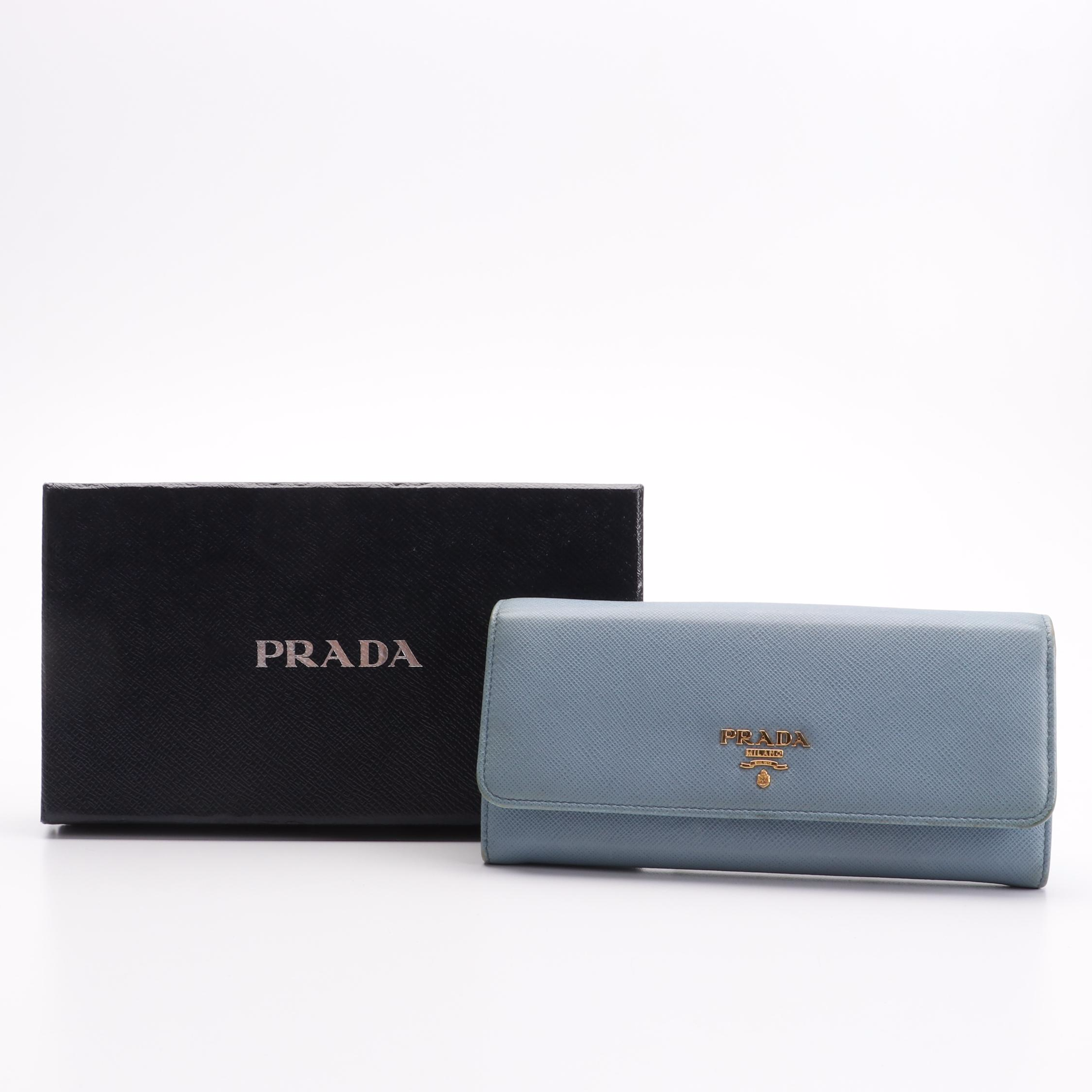 Prada Lago Continental Wallet in Saffiano Leather
