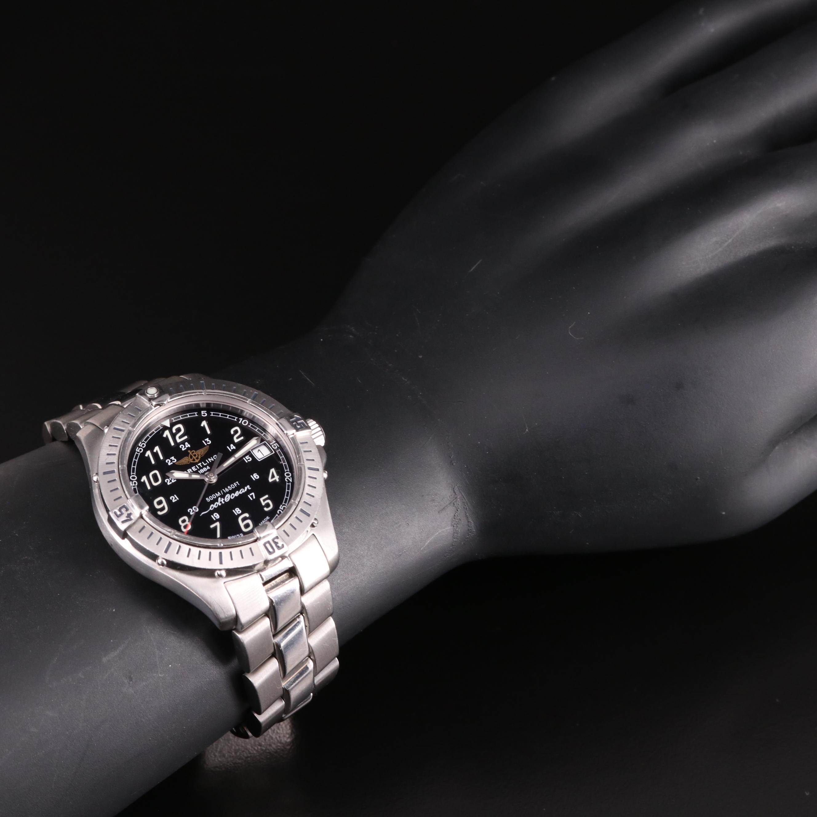 Breitling Colt Ocean 500M Steel 38MM Quartz Black Watch