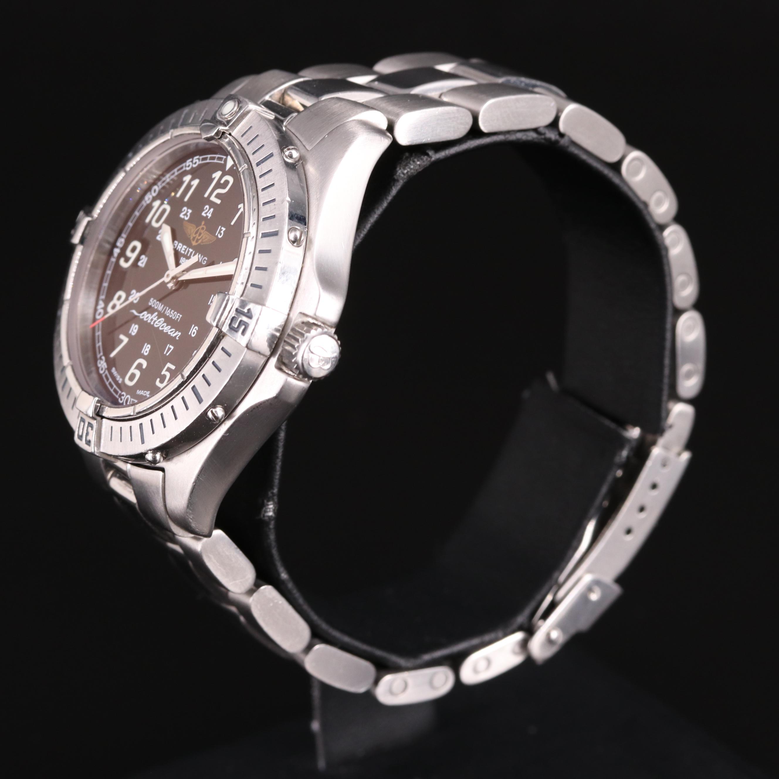 Breitling Colt Ocean 500M Steel 38MM Quartz Black Watch