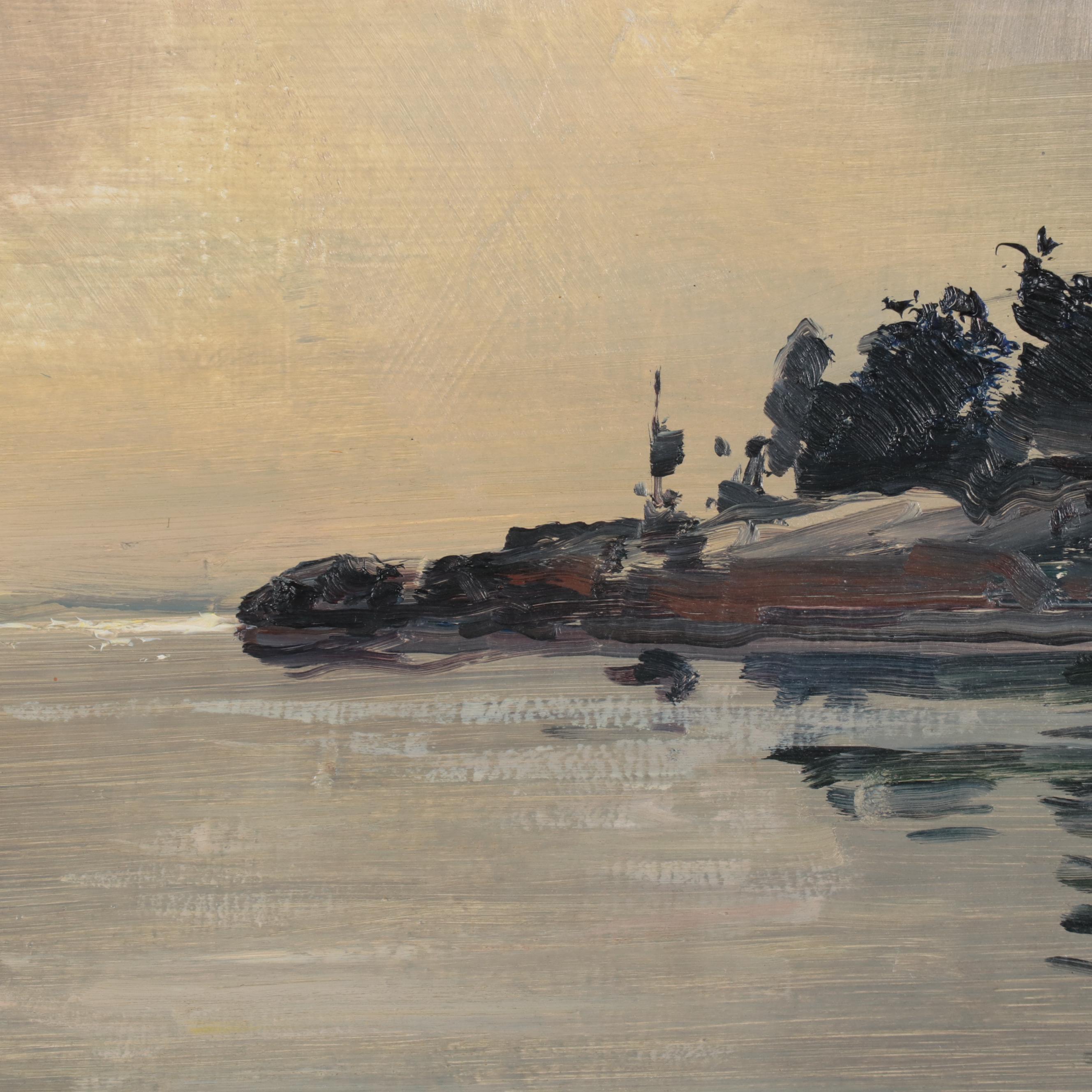 Peter Cook Oil Painting of Seascape "Casco Passage," 20th Century