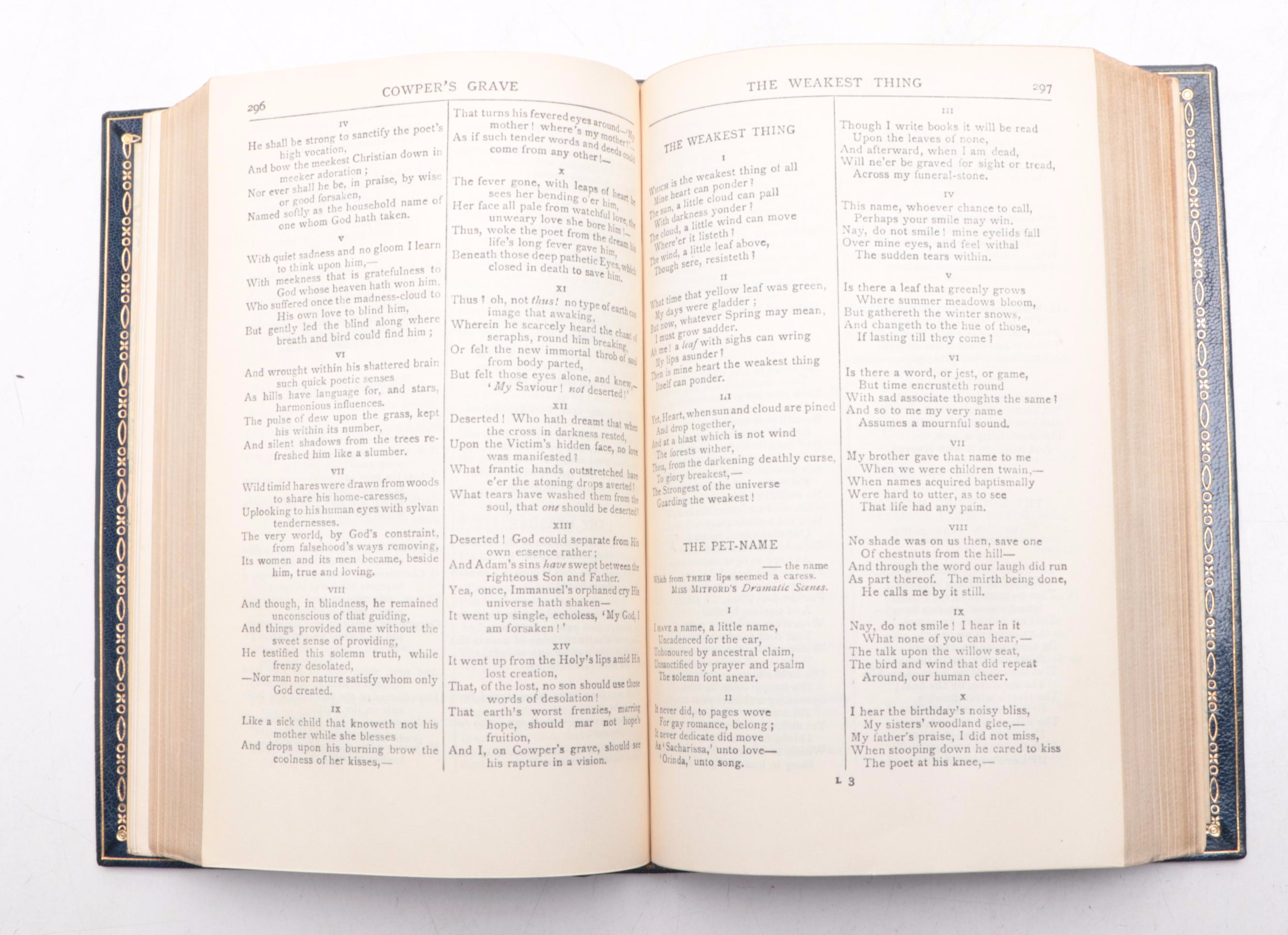 Leather Bound "The Poetical Works of Elizabeth Barrett Browning," 1911