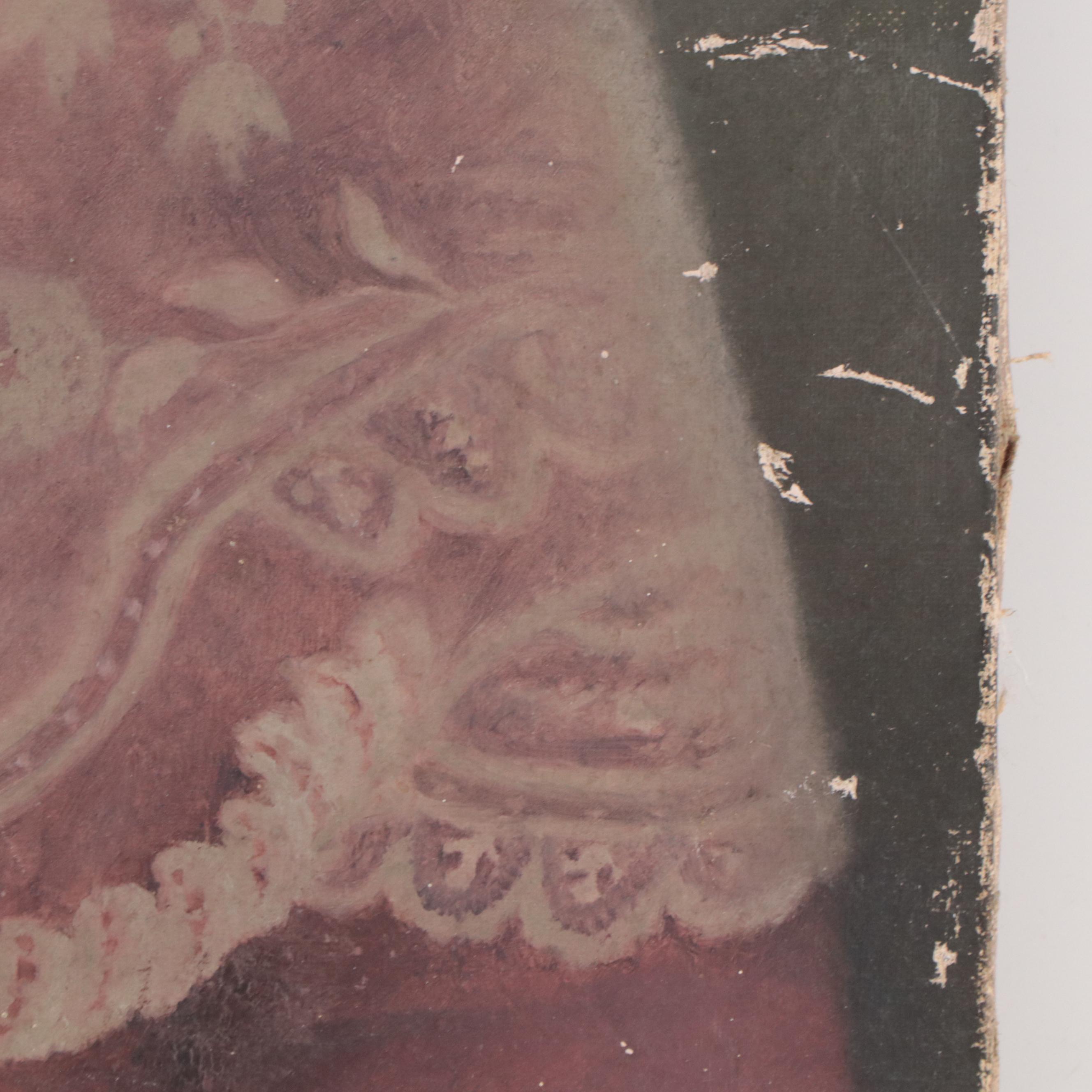 Oil Painting of Three-Quarter View Female Portrait