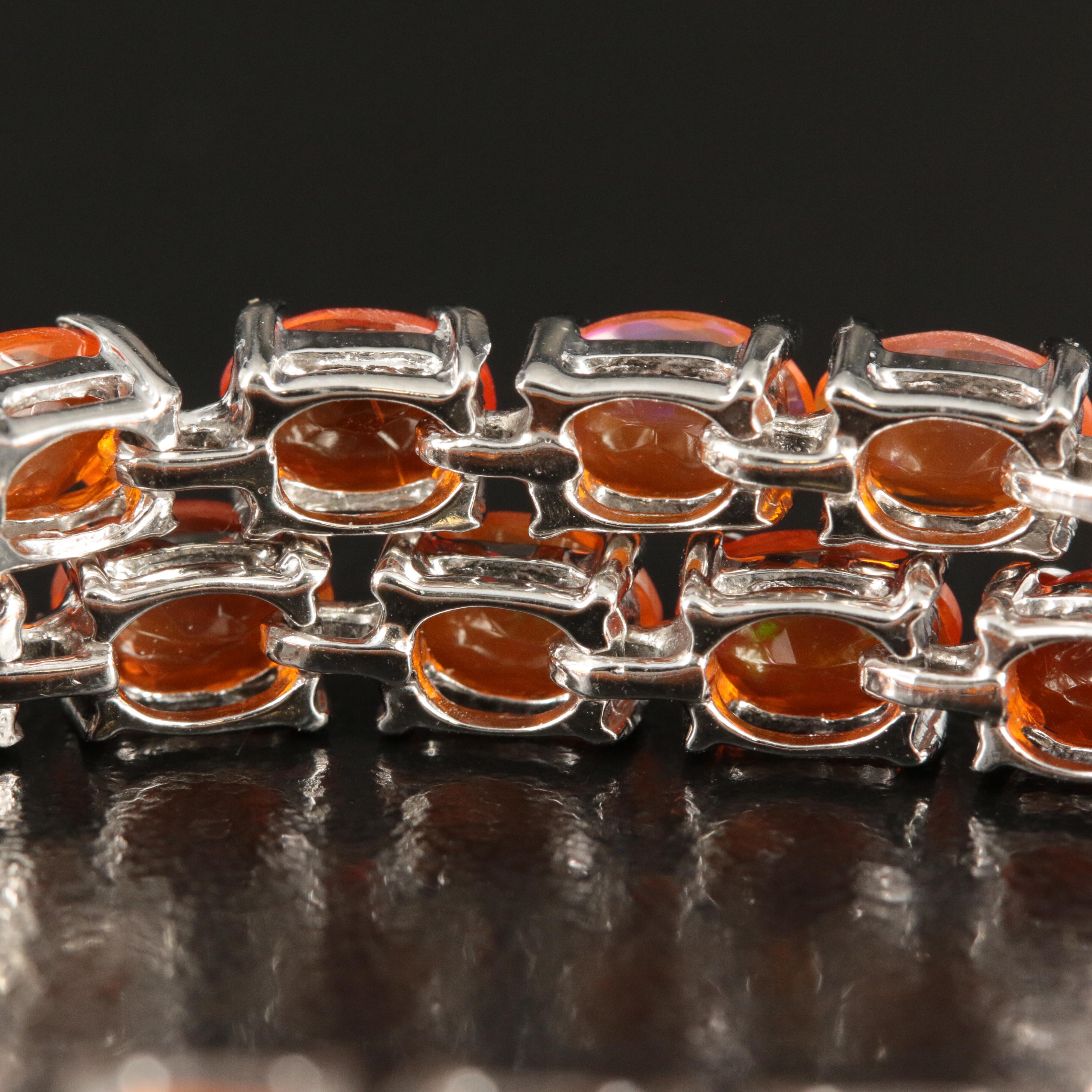 Sterling Fire Opal Bracelet