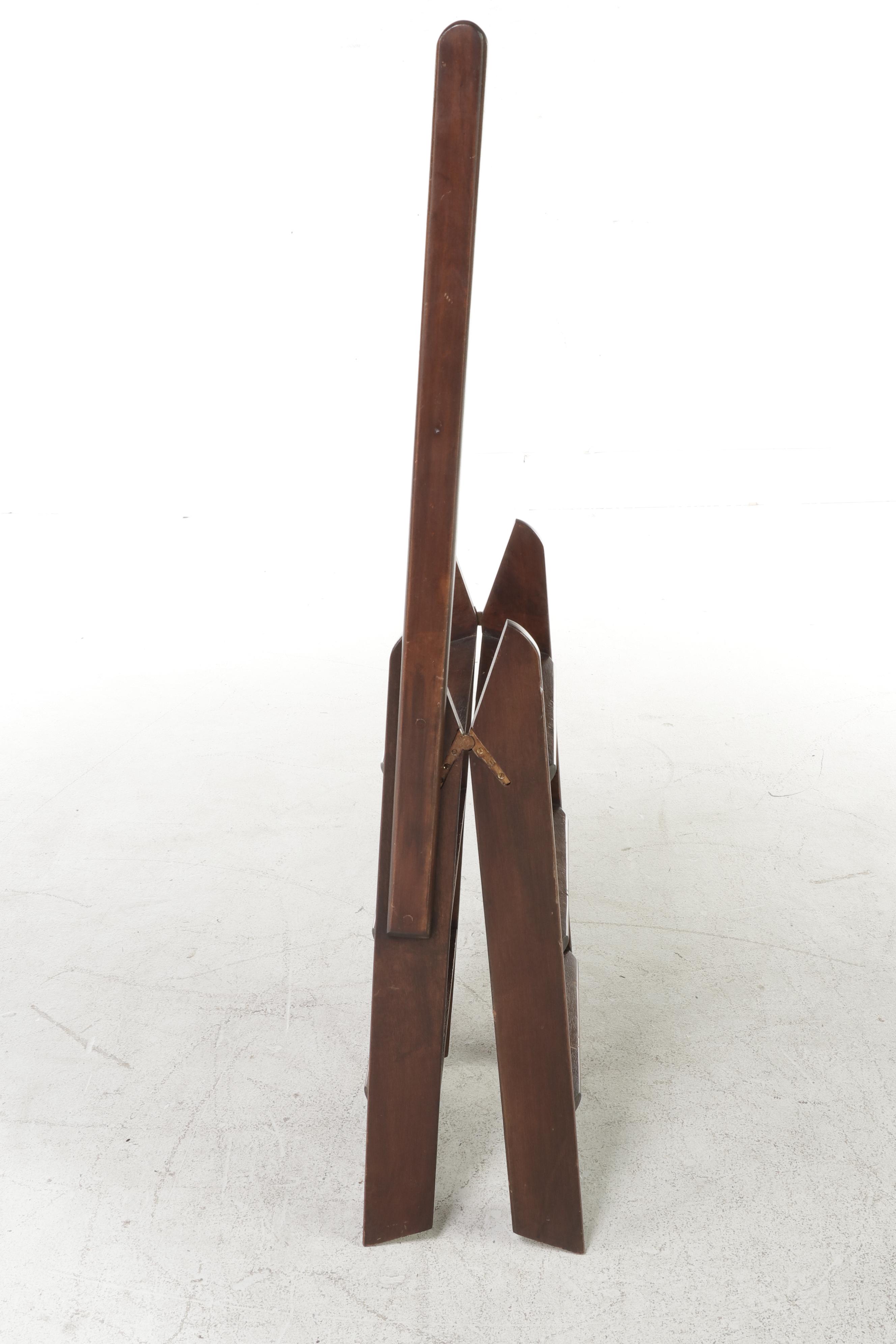 Set of Mahogany Folding Library Steps, 20th Century