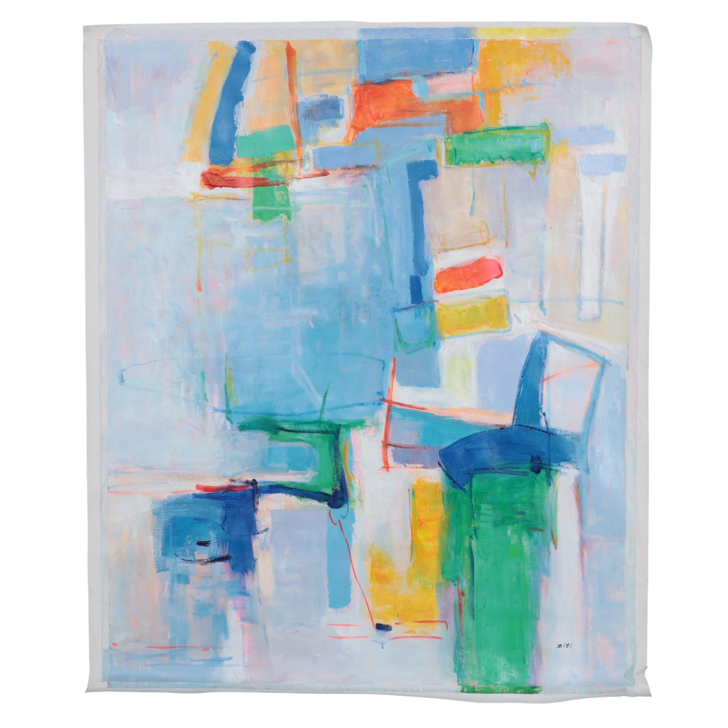 Ziti Large-Scale Abstract Oil Painting, 21st Century