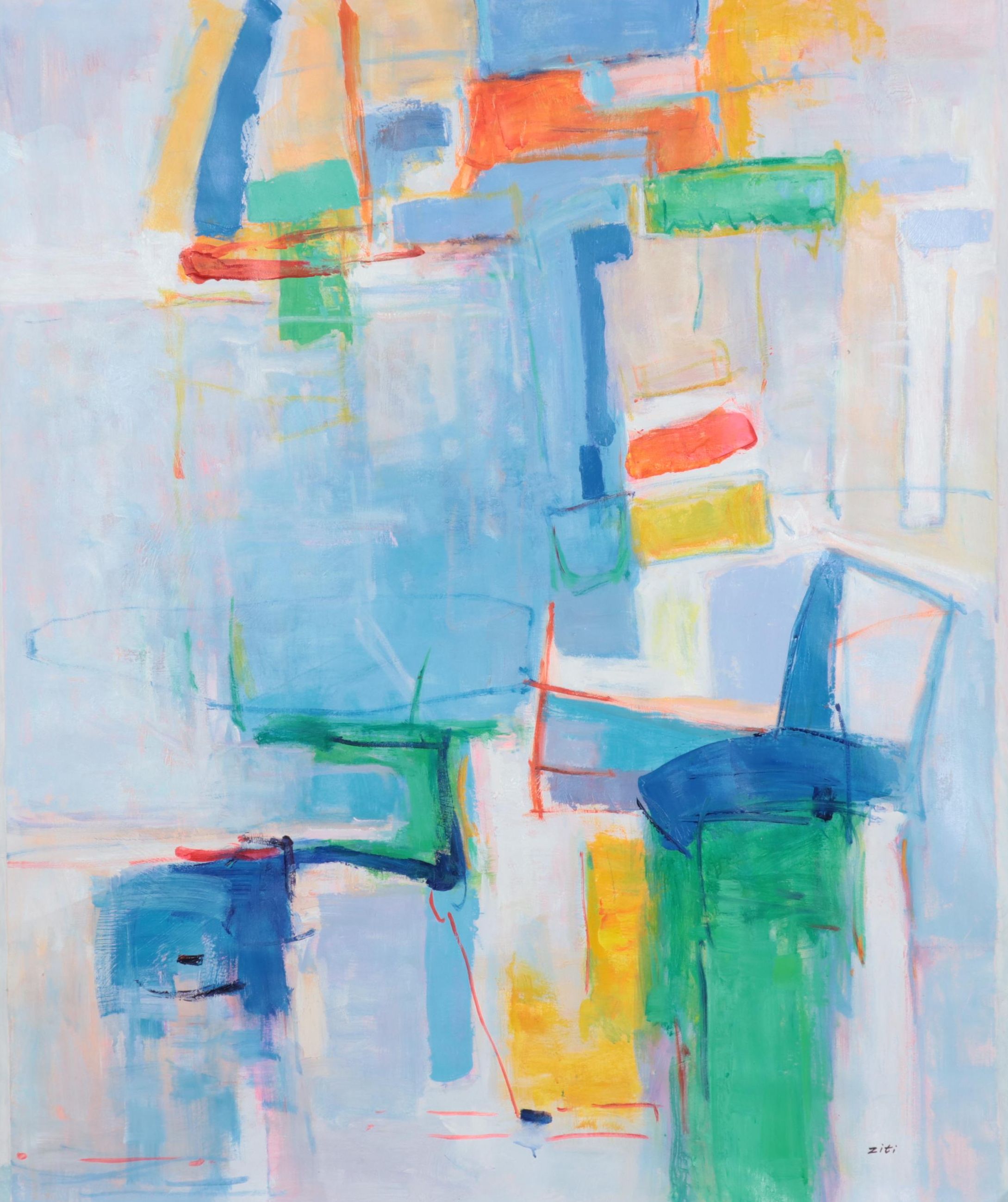 Ziti Large-Scale Abstract Oil Painting, 21st Century
