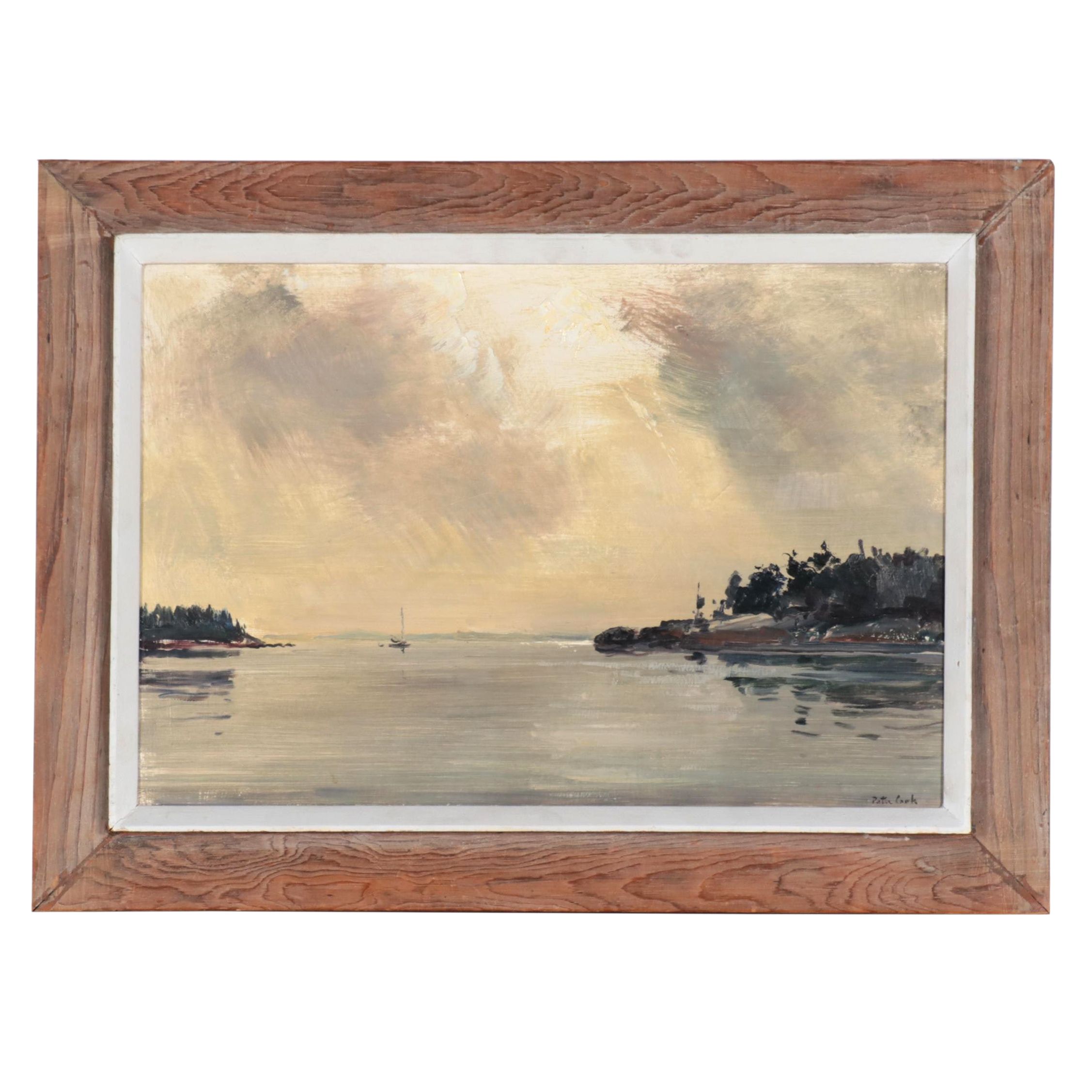Peter Cook Oil Painting of Seascape "Casco Passage," 20th Century