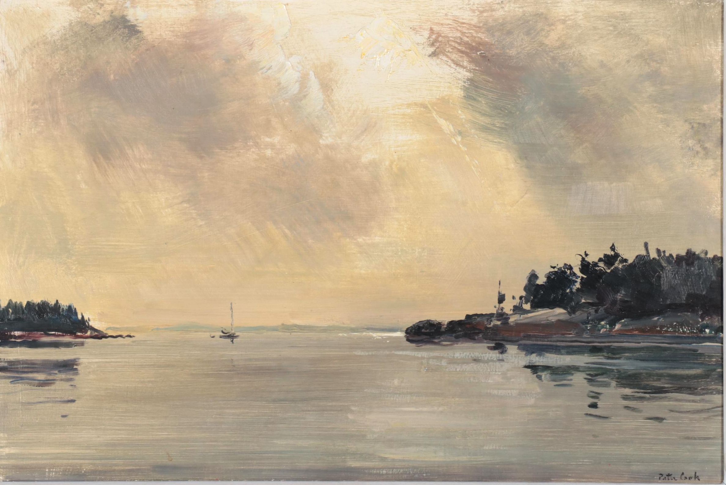 Peter Cook Oil Painting of Seascape "Casco Passage," 20th Century