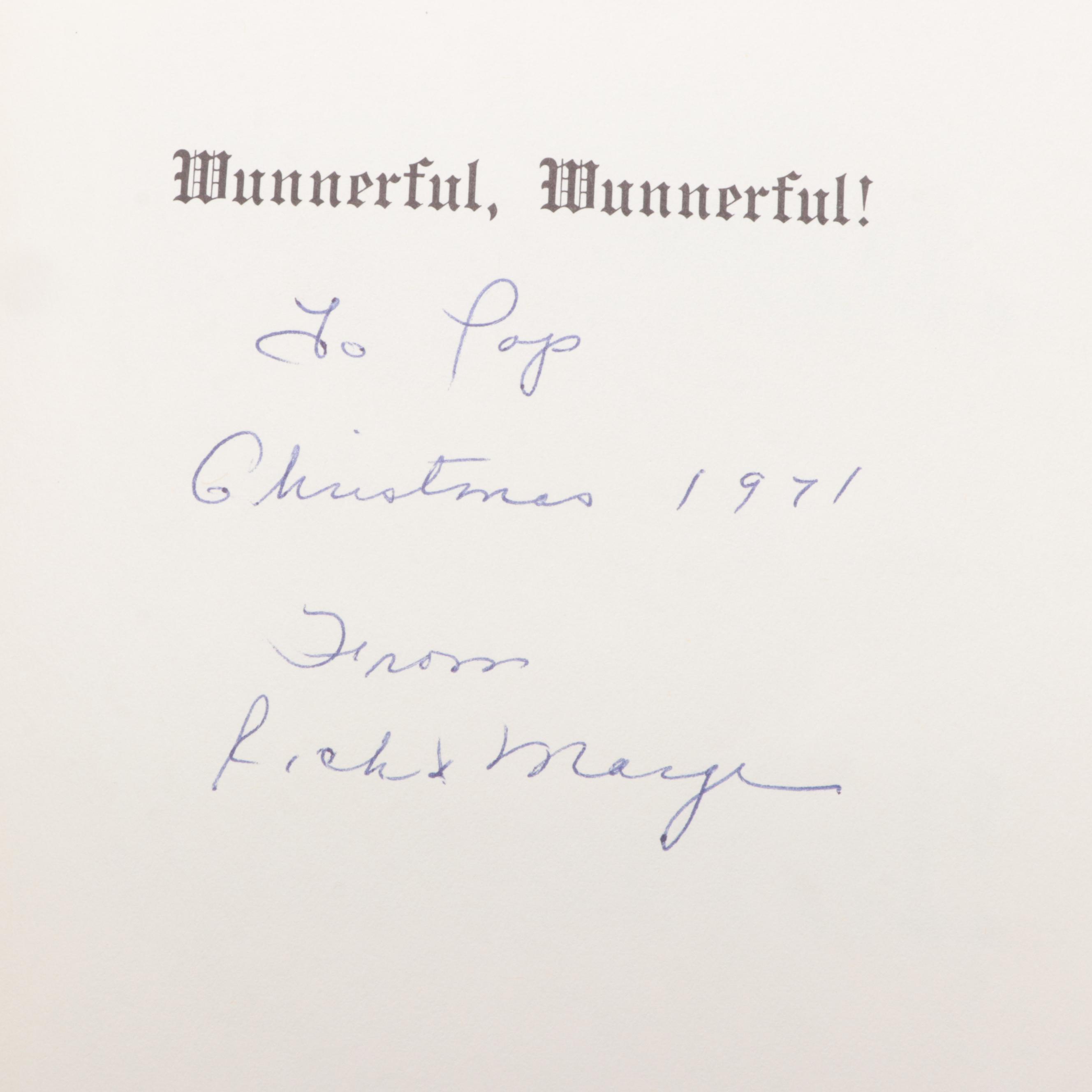 Signed "Wunnerful, Wunnerful!" by Lawrence Welk and Bernice McGeehan, 1971