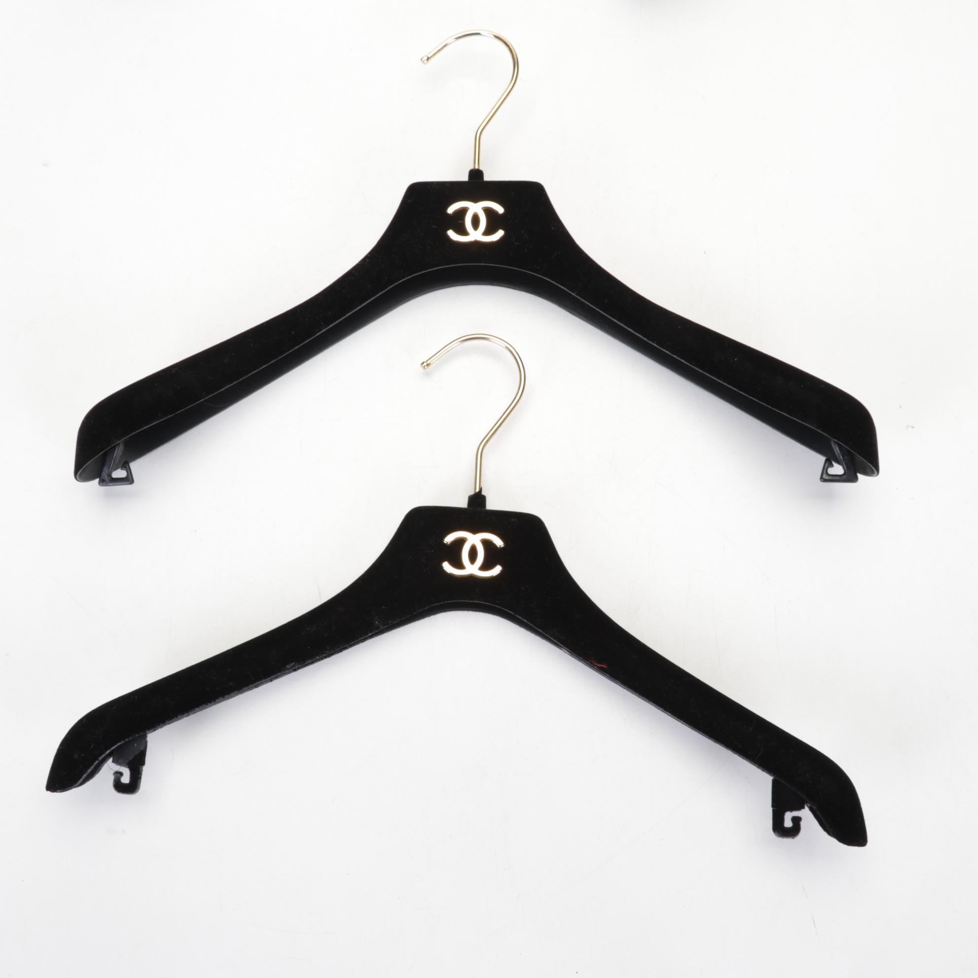 Chanel CC Gold Logo and Black Hangers