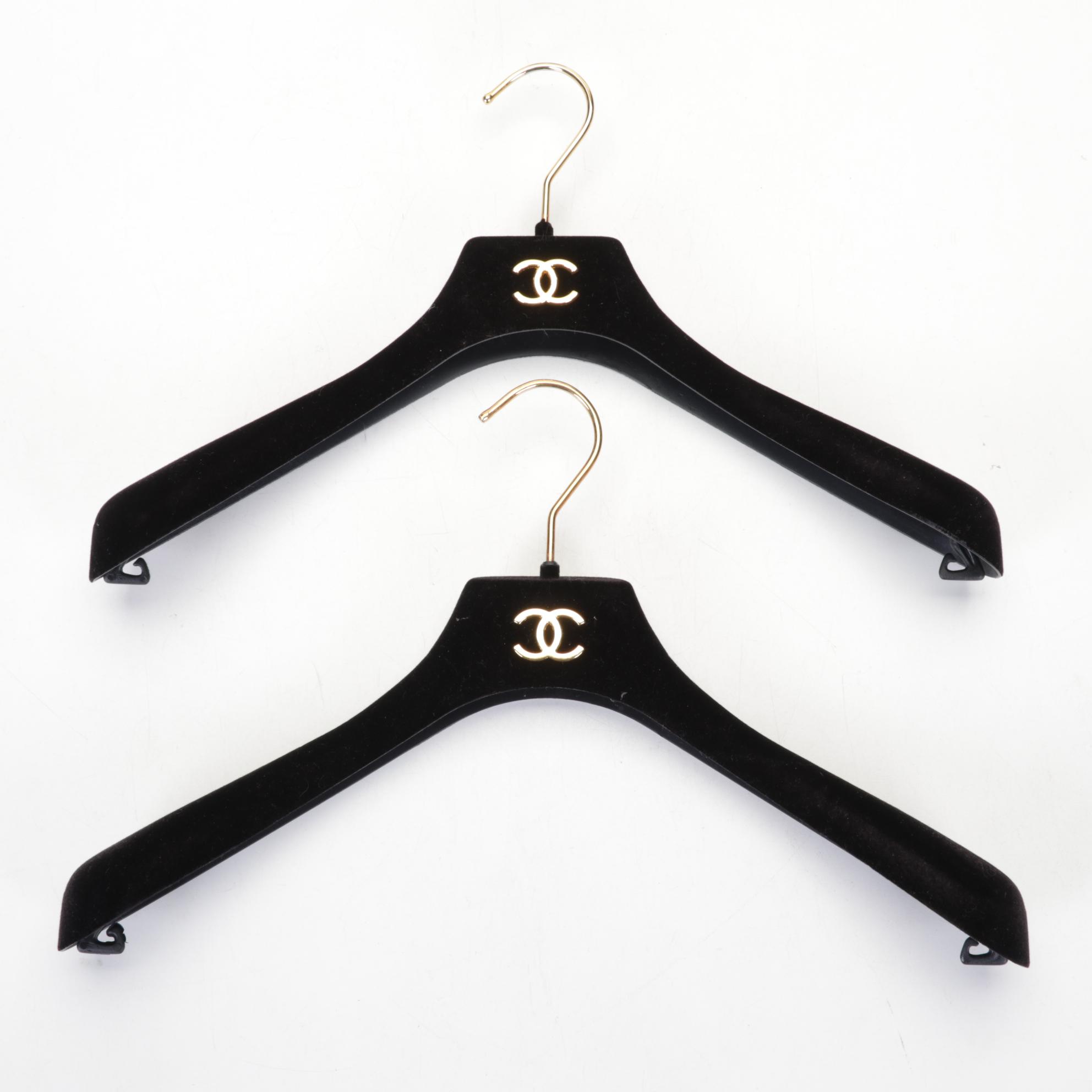 Chanel CC Gold Logo and Black Hangers