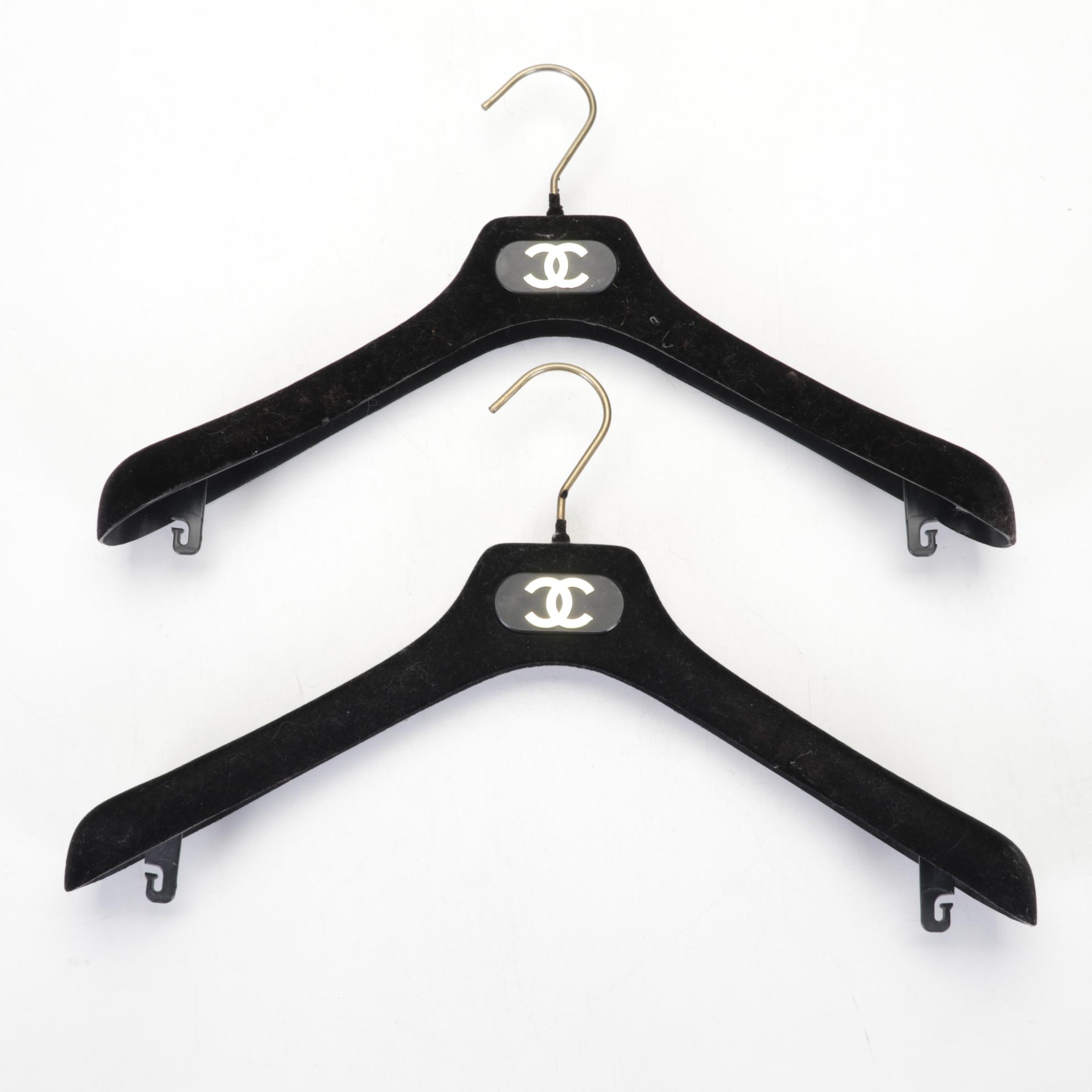 Chanel CC Gold Logo and Black Hangers